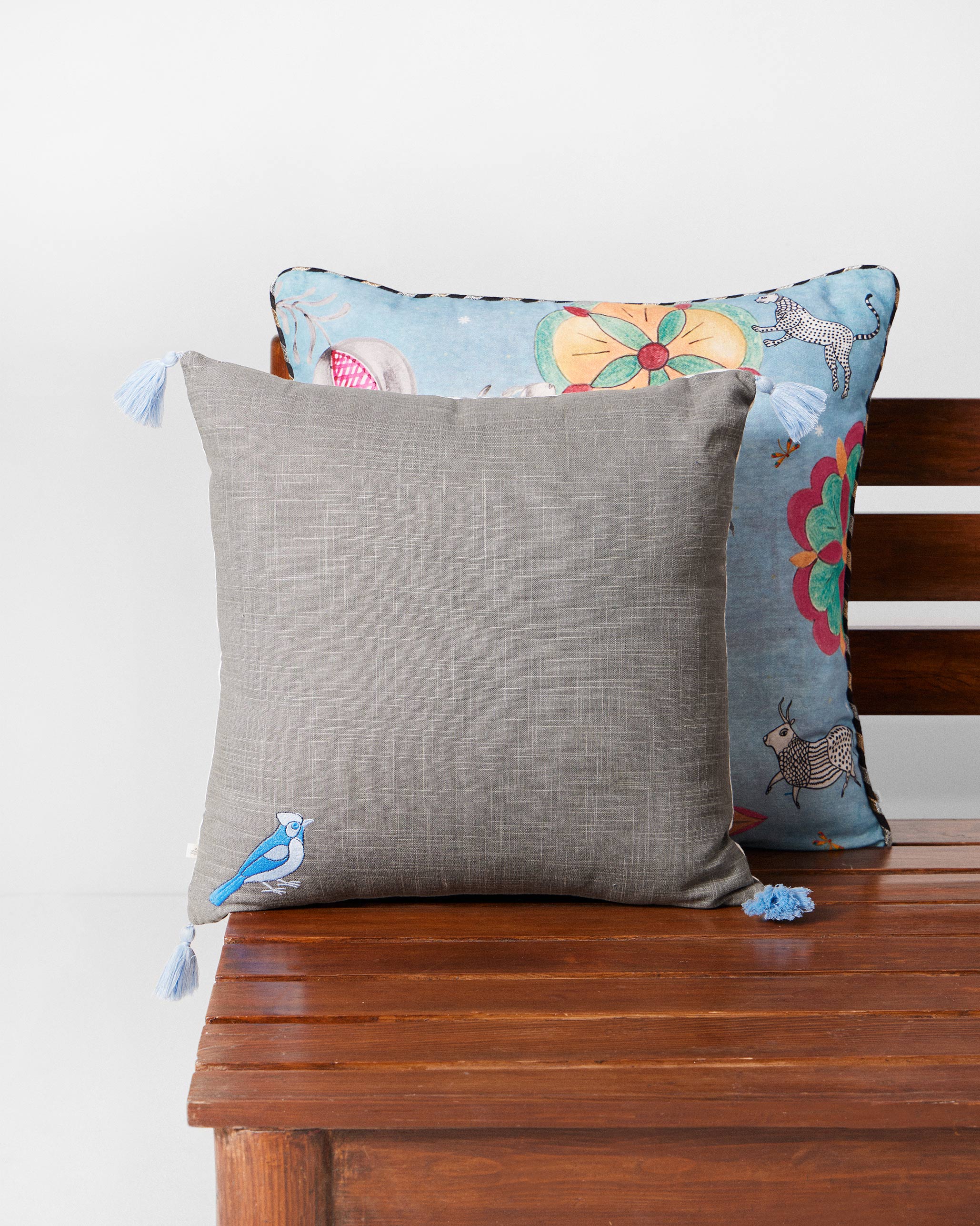 Palm Embroidered Cushion Cover - Image 2