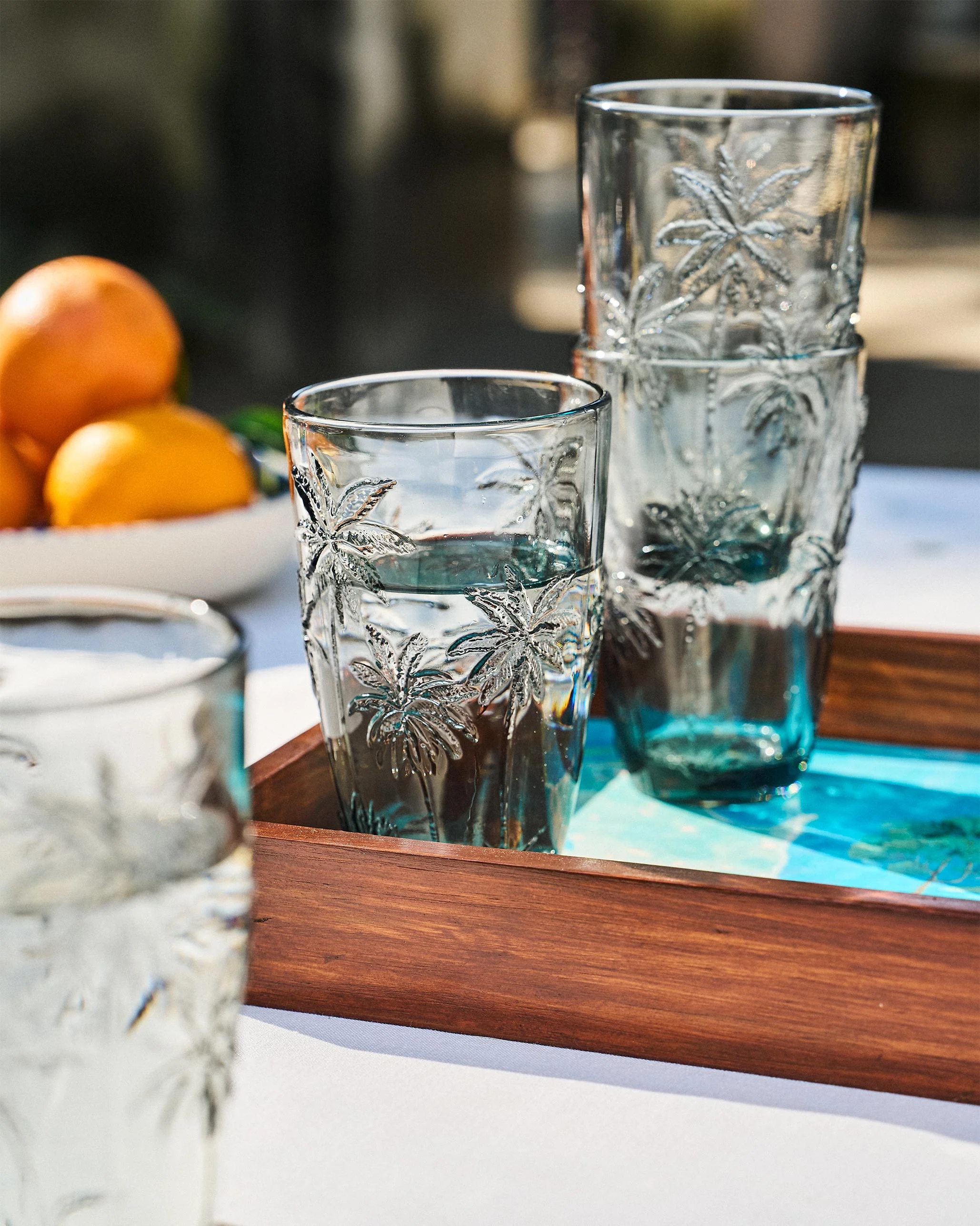 Palm Long Drink Glass Set of 6 - Charcoal - Image 2