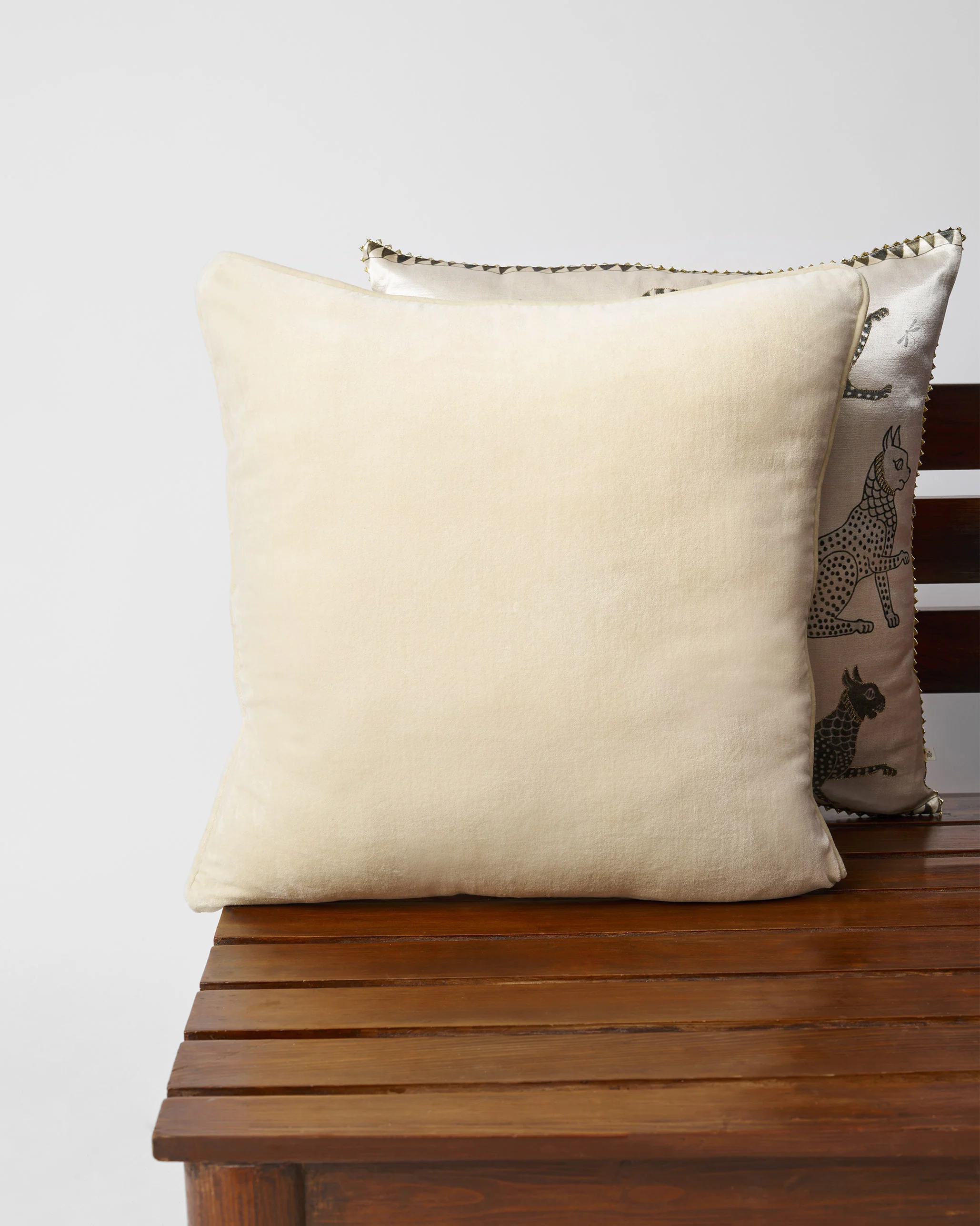 Palm Shimmer Cushion Cover - Ivory - Image 2