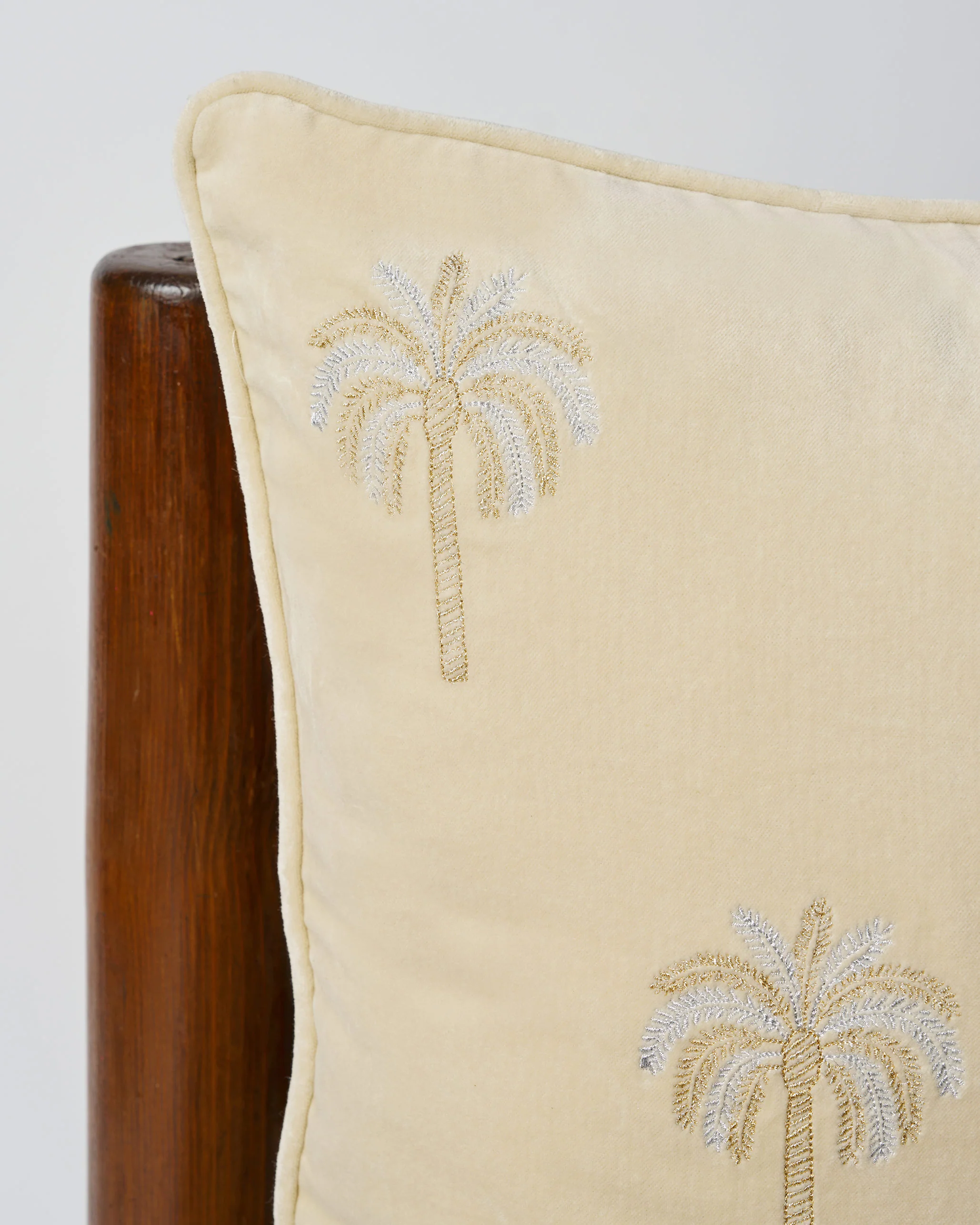 Palm Shimmer Cushion Cover - Ivory - Image 3