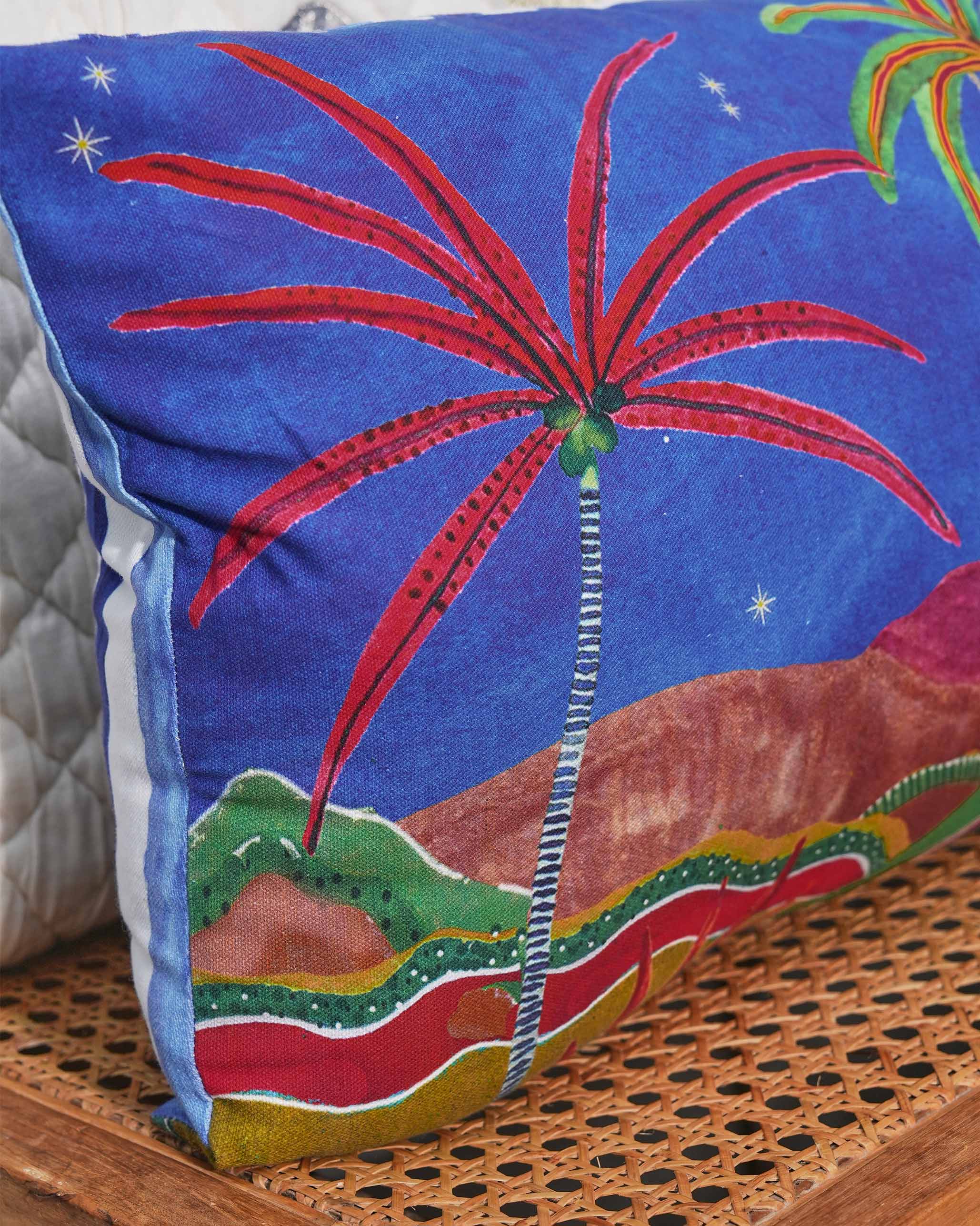 Palm Shimmer Lumbar Cushion Cover - Image 2