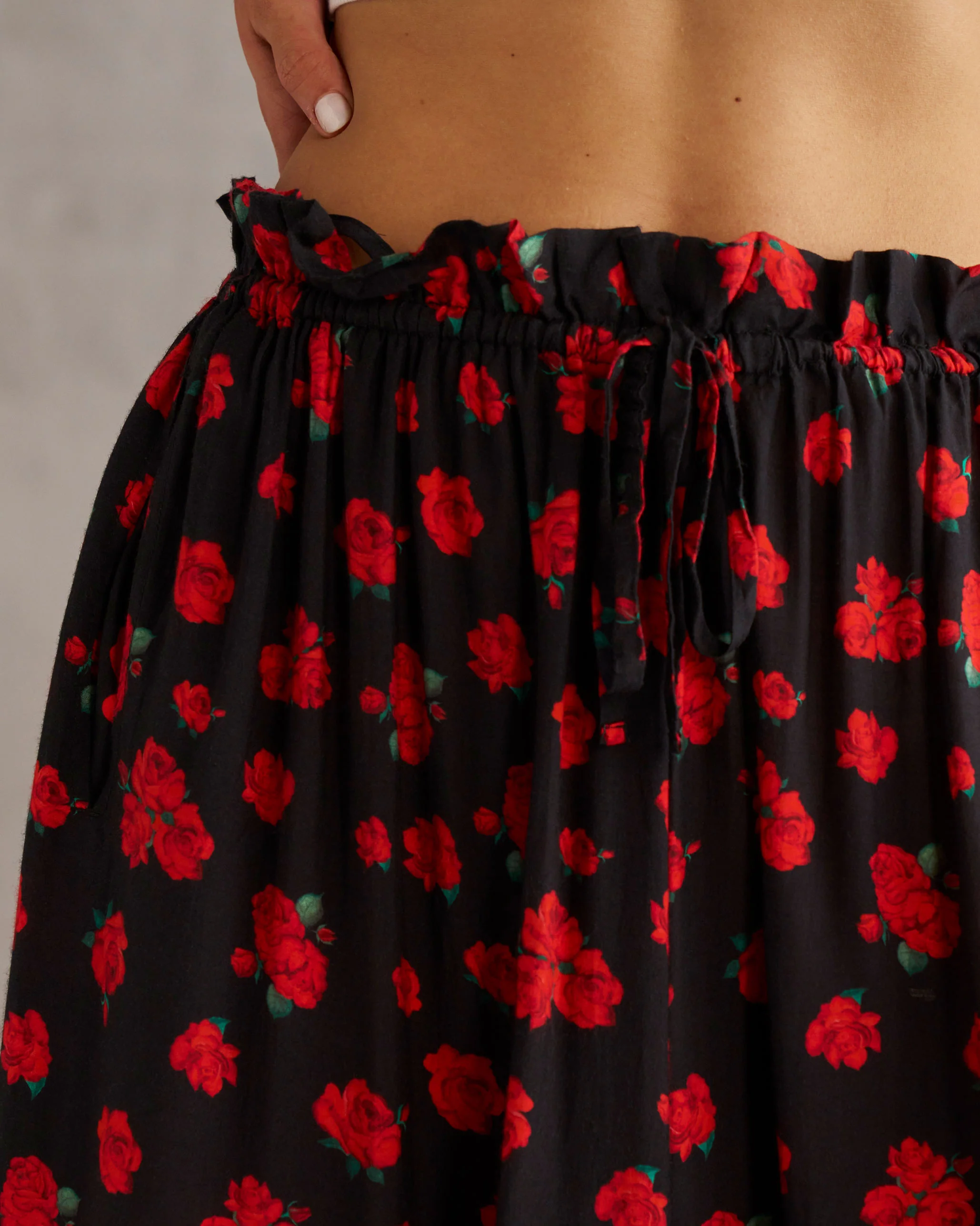 Paperbag Pants - Black & Red - Image 2