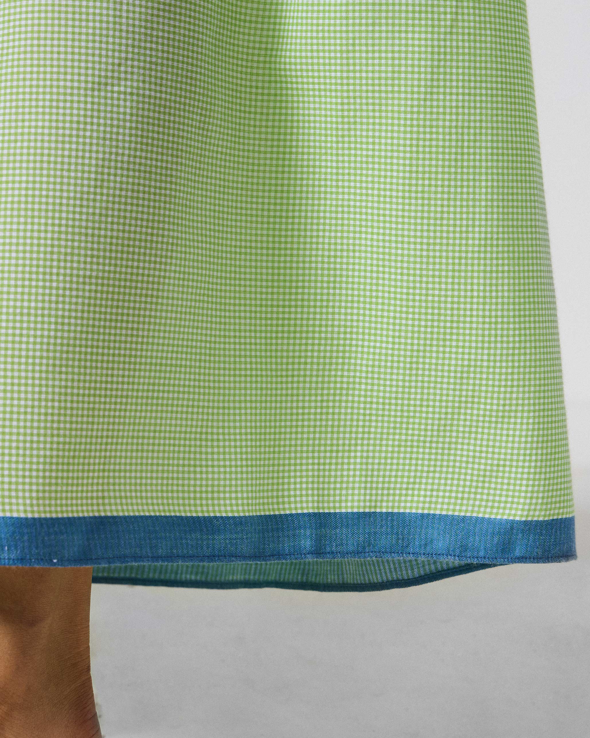 Paperbag Pants - Light Green & White Checks - Image 4