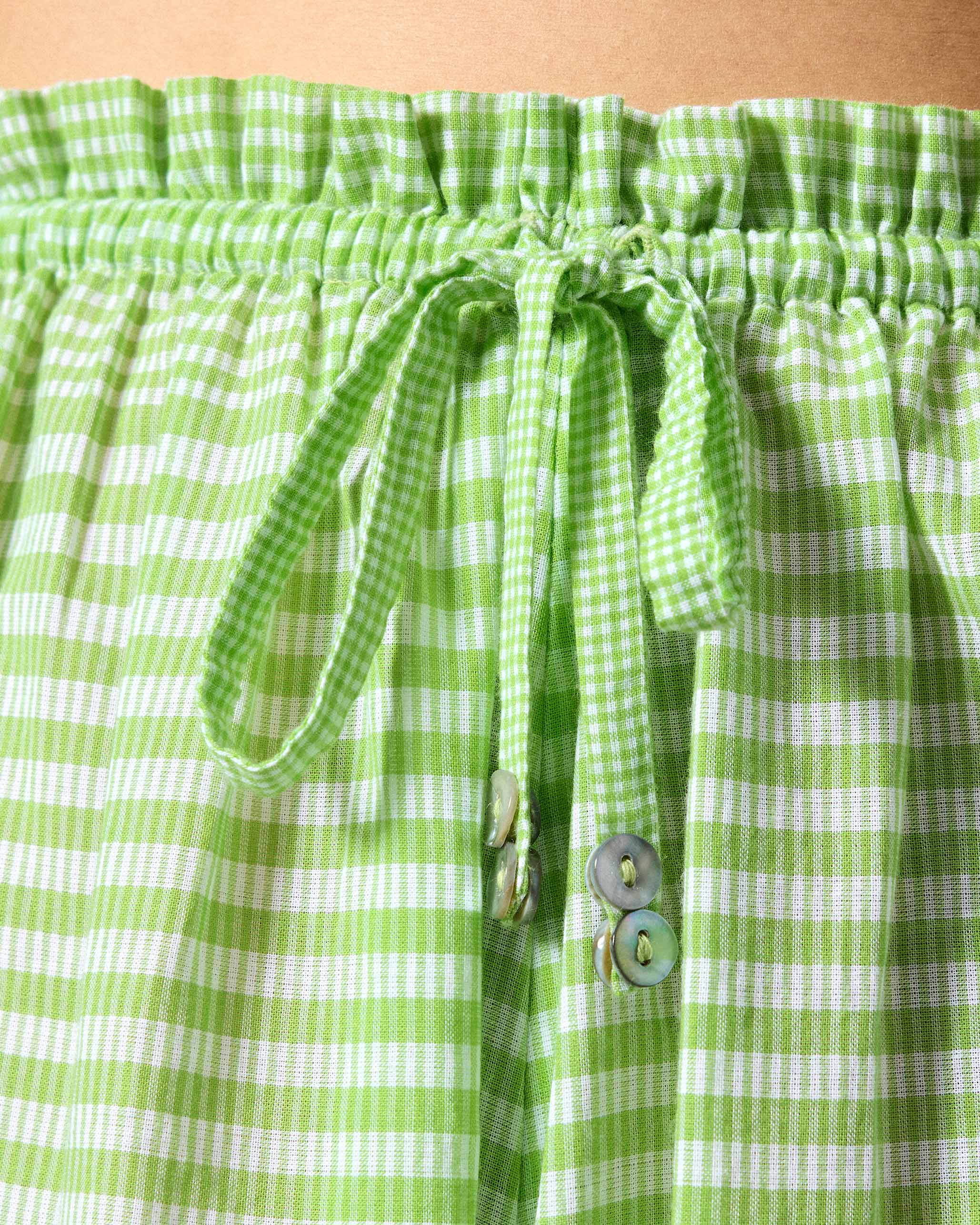 Paperbag Pants - Light Green & White Checks - Image 5