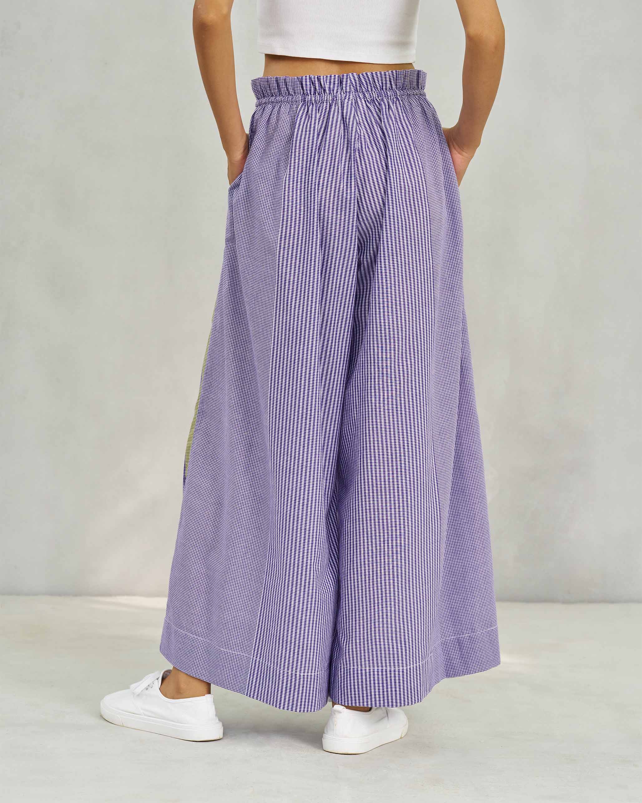 Paperbag Pants - Purple & White - Image 4