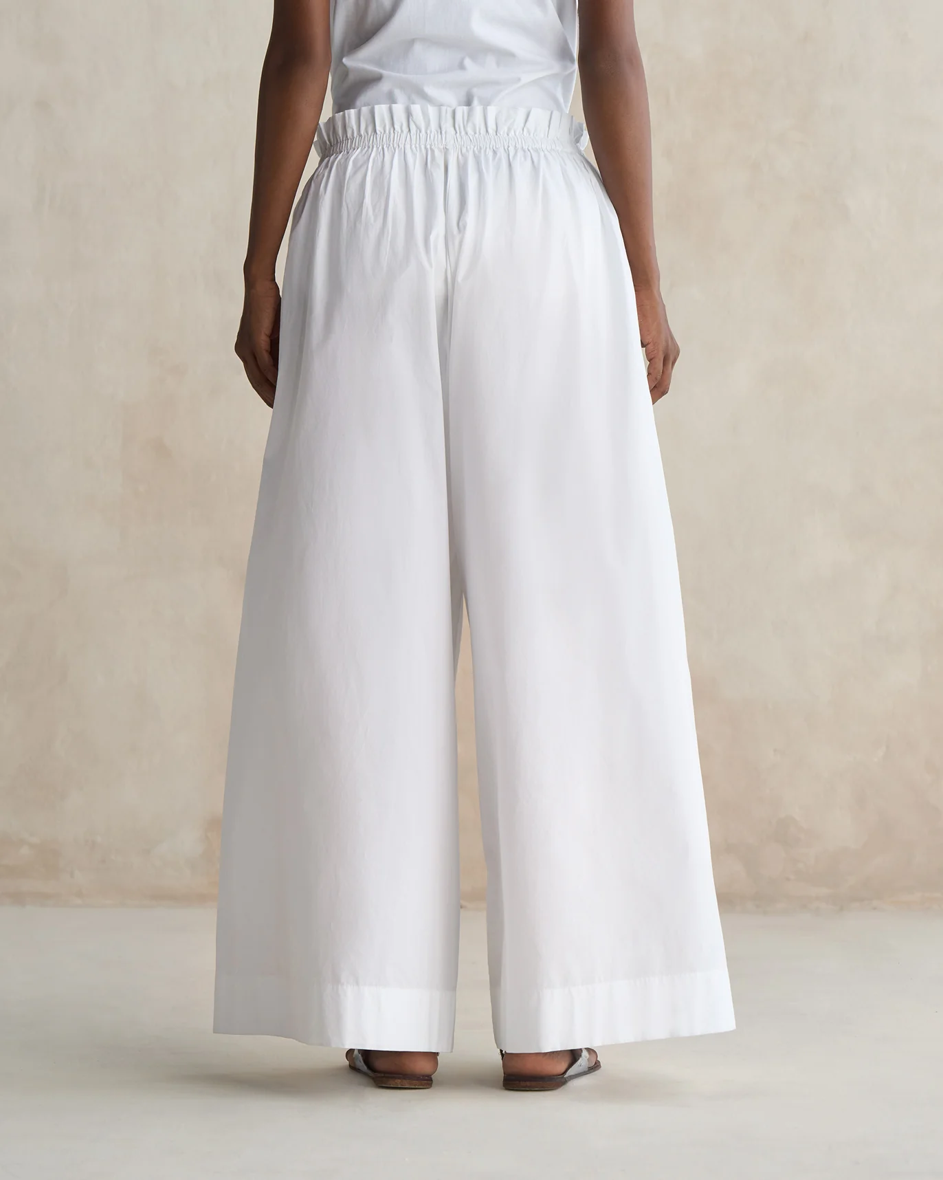 Paperbag Waist Pants - White - Image 3
