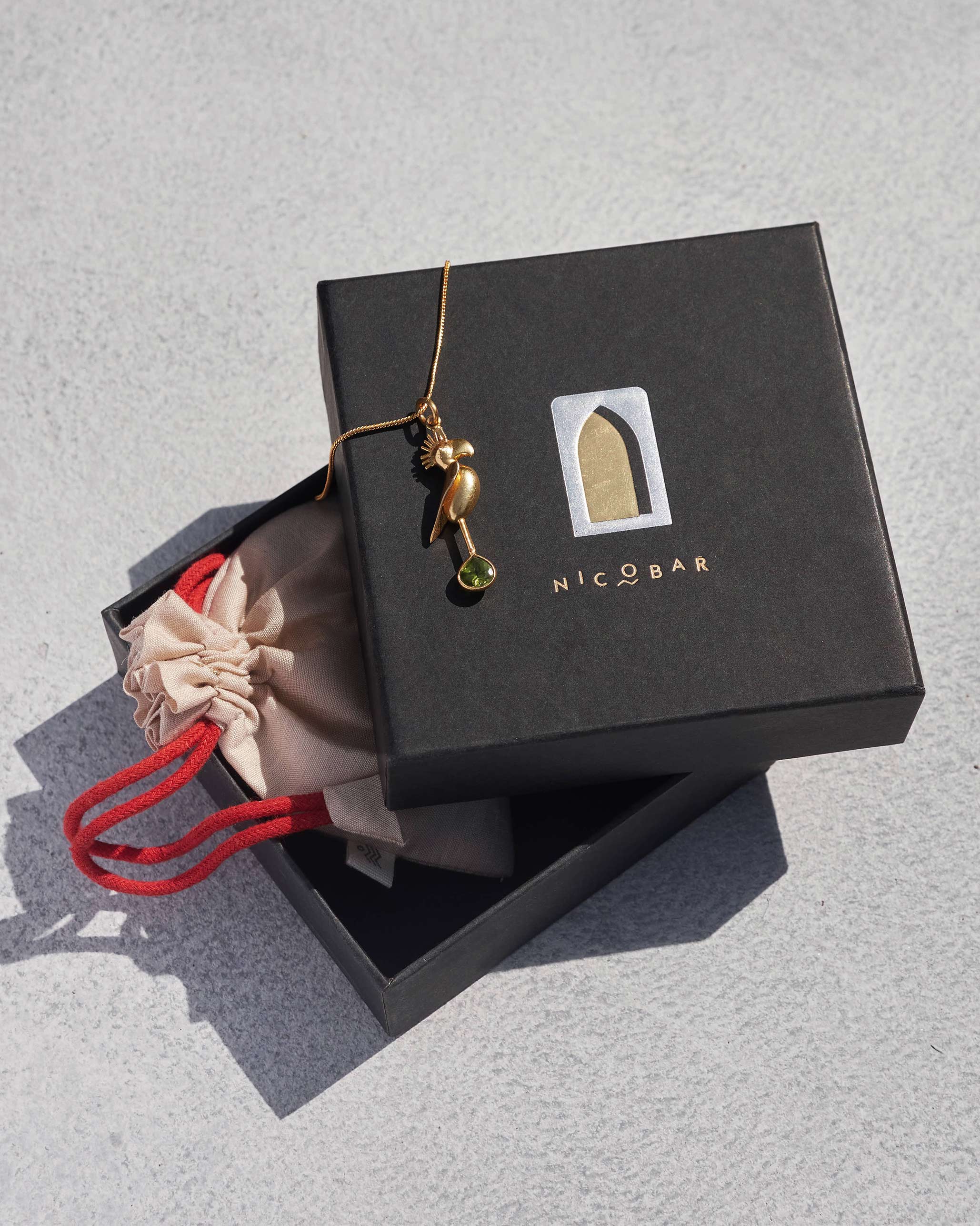 Parrot Charm with Chain - Gold - Image 3