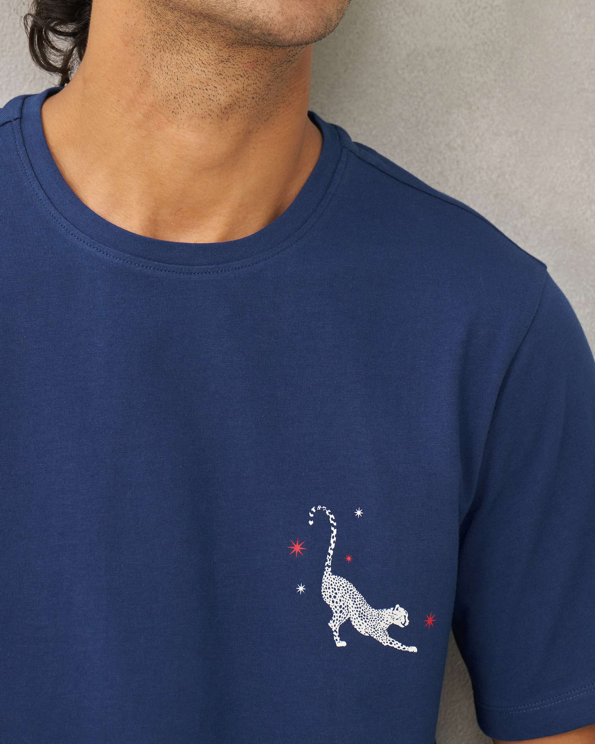 Party Cheetah T-shirt - Navy - Image 2
