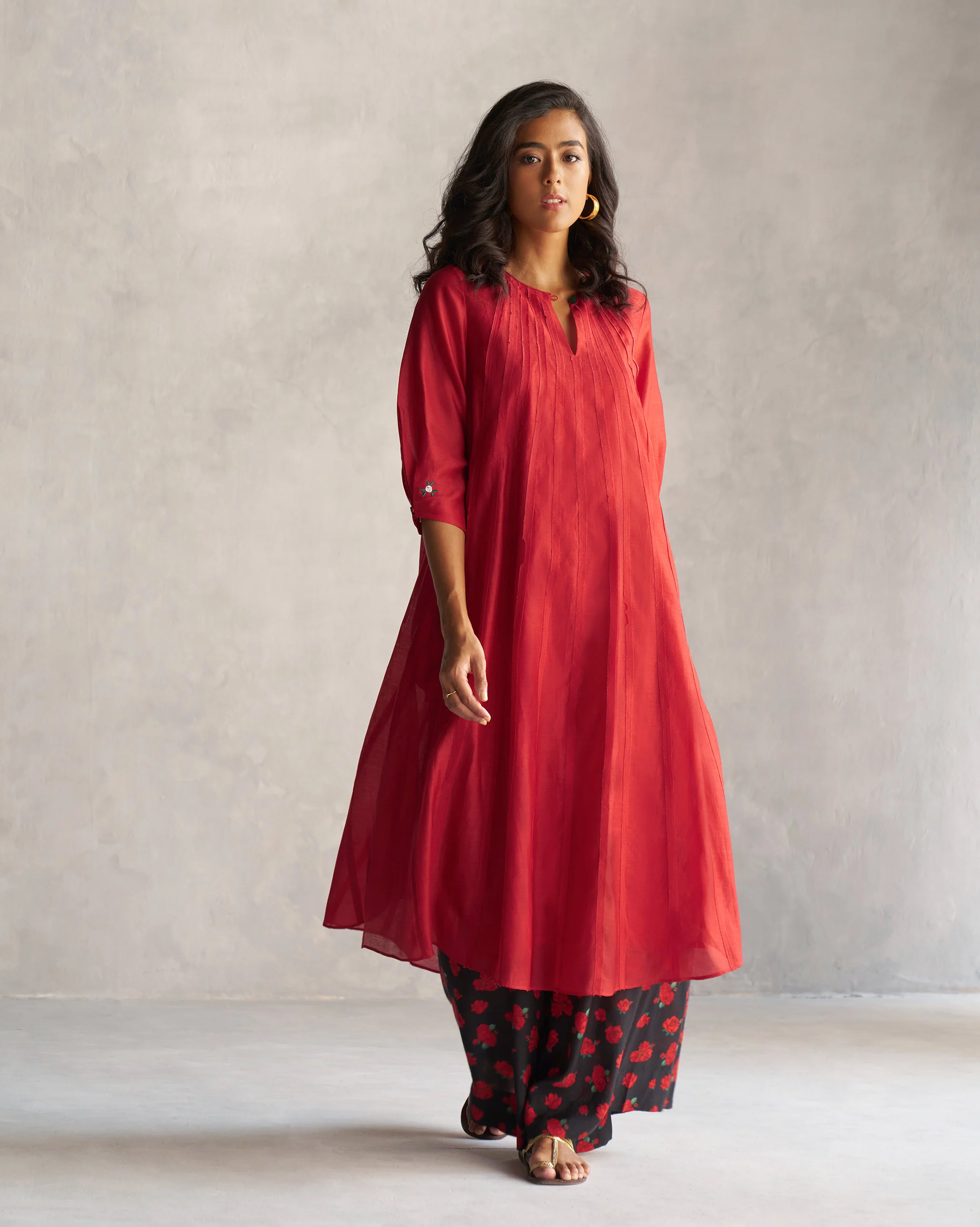 Pattaya Kurta with Slip - Red - Image 6
