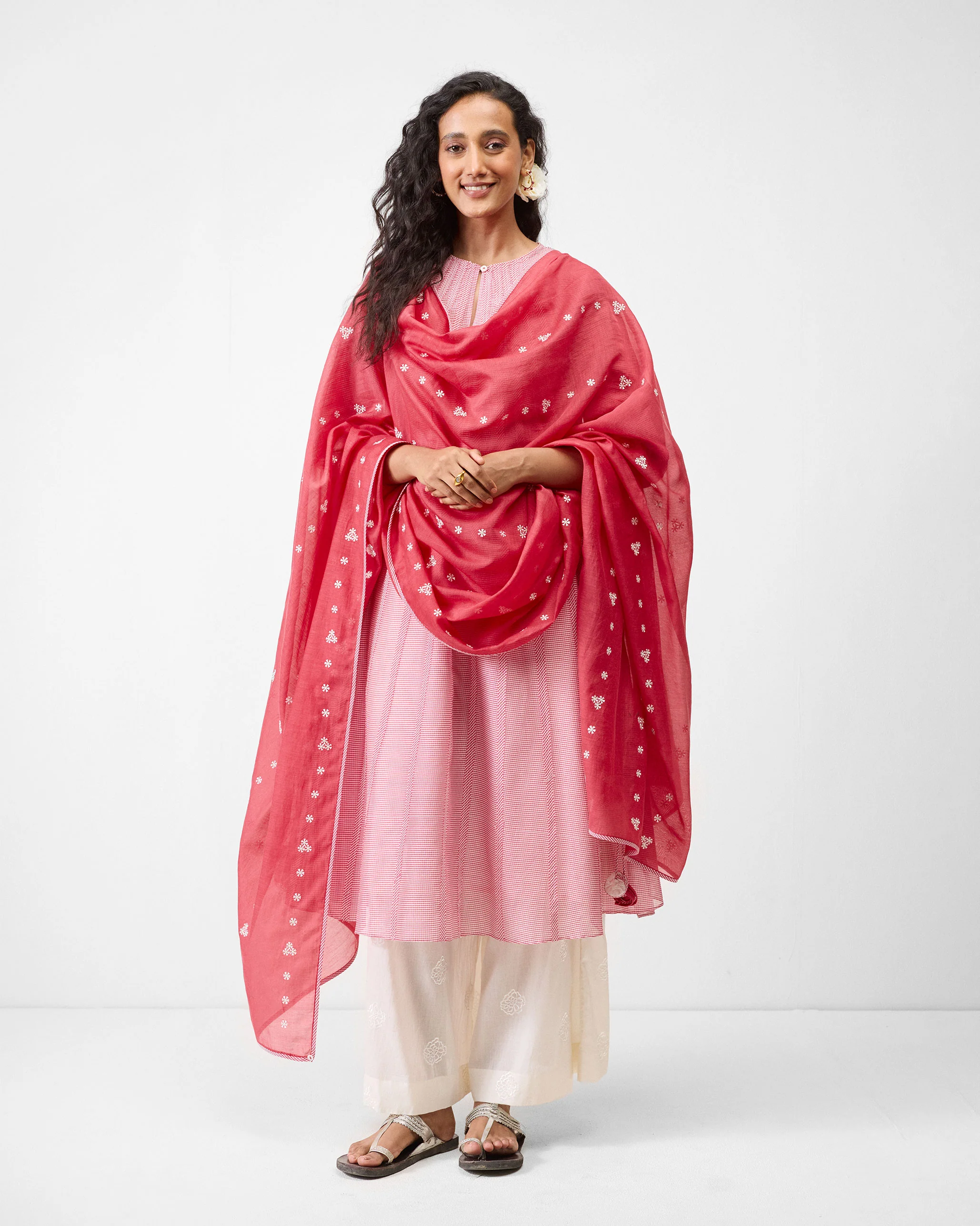 Pattaya Kurta with Slip - Watermelon - Image 7