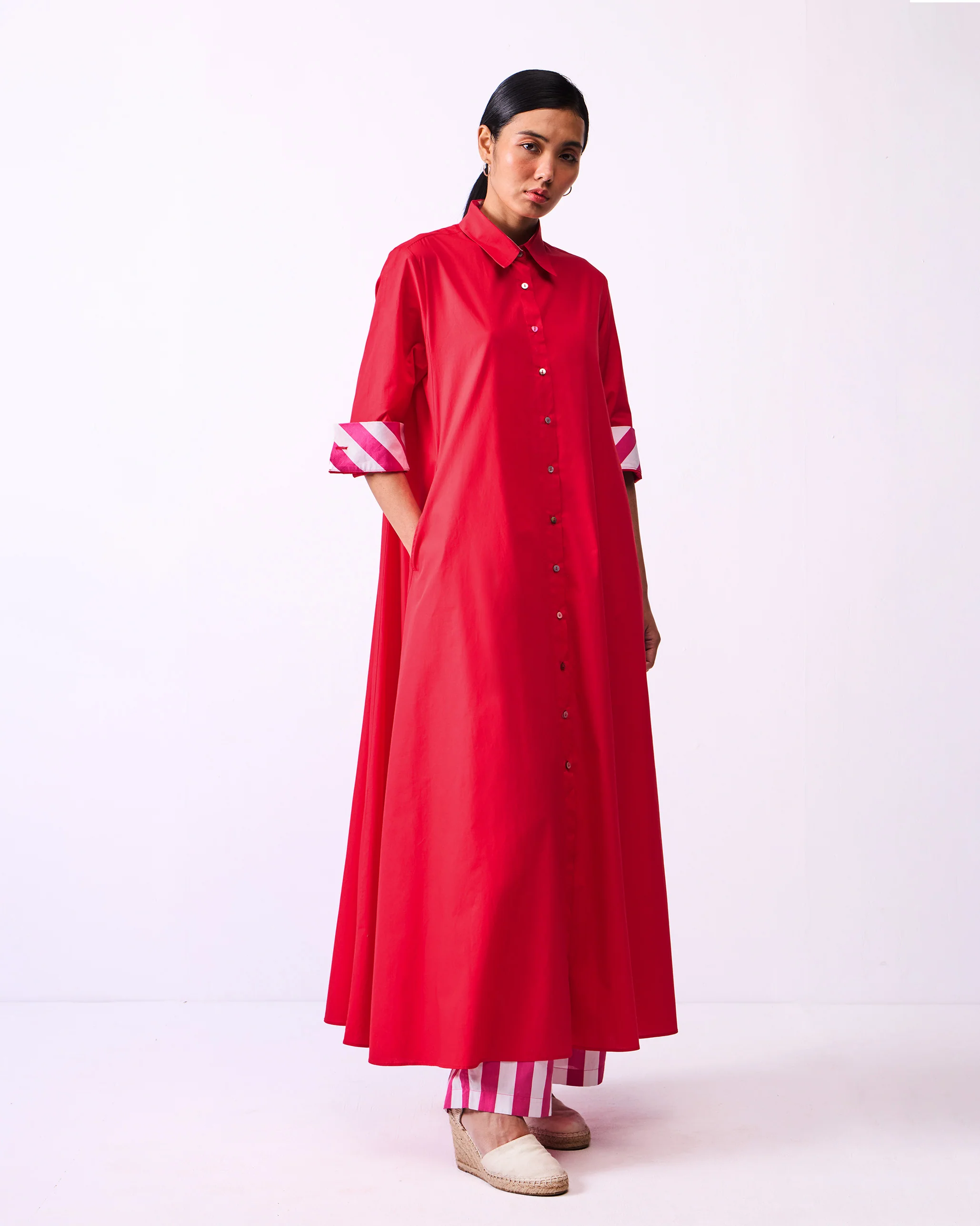 Pattaya Shirt Dress - Bright Red - Image 4