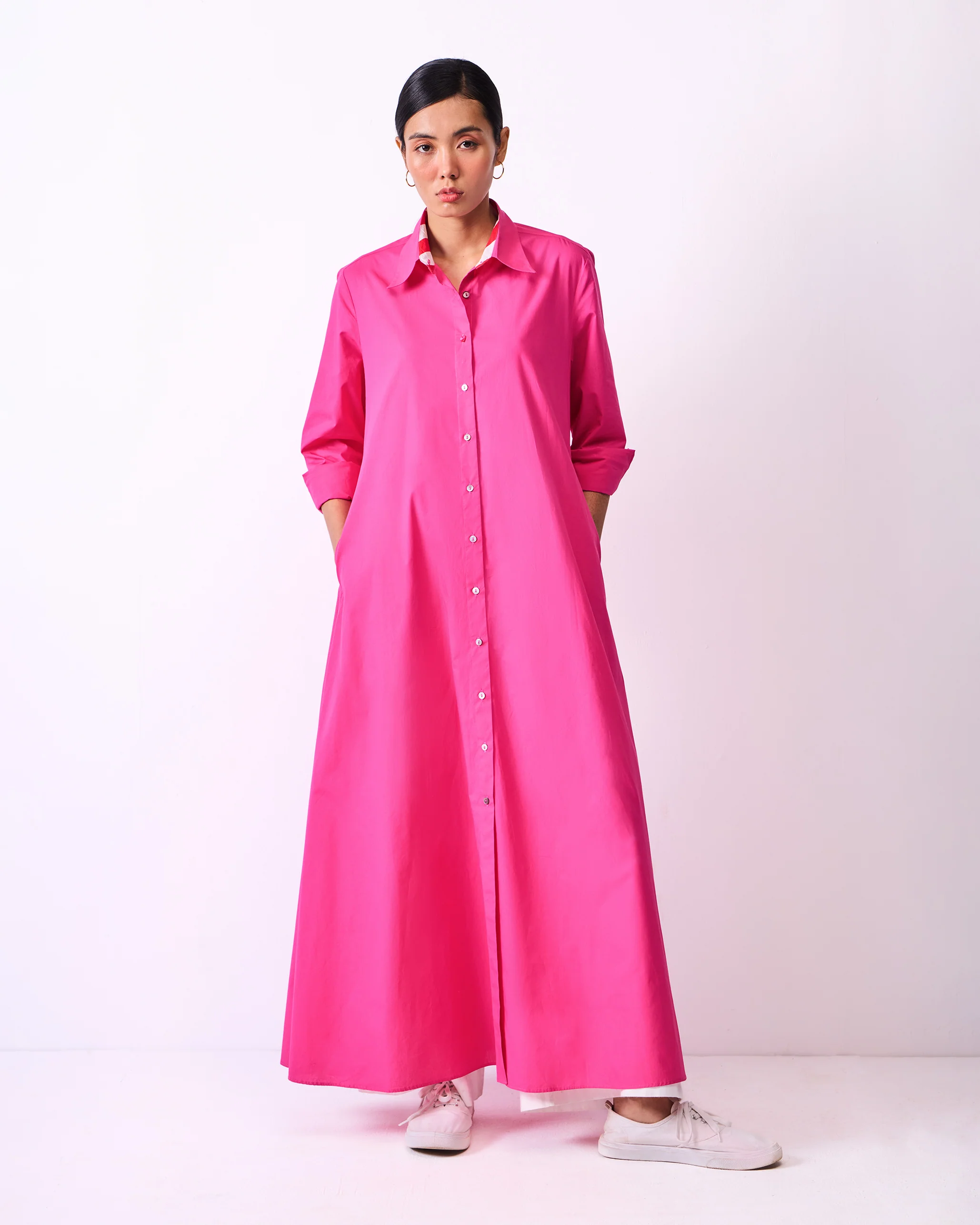 Pattaya Shirt Dress - Fuchsia - Image 2
