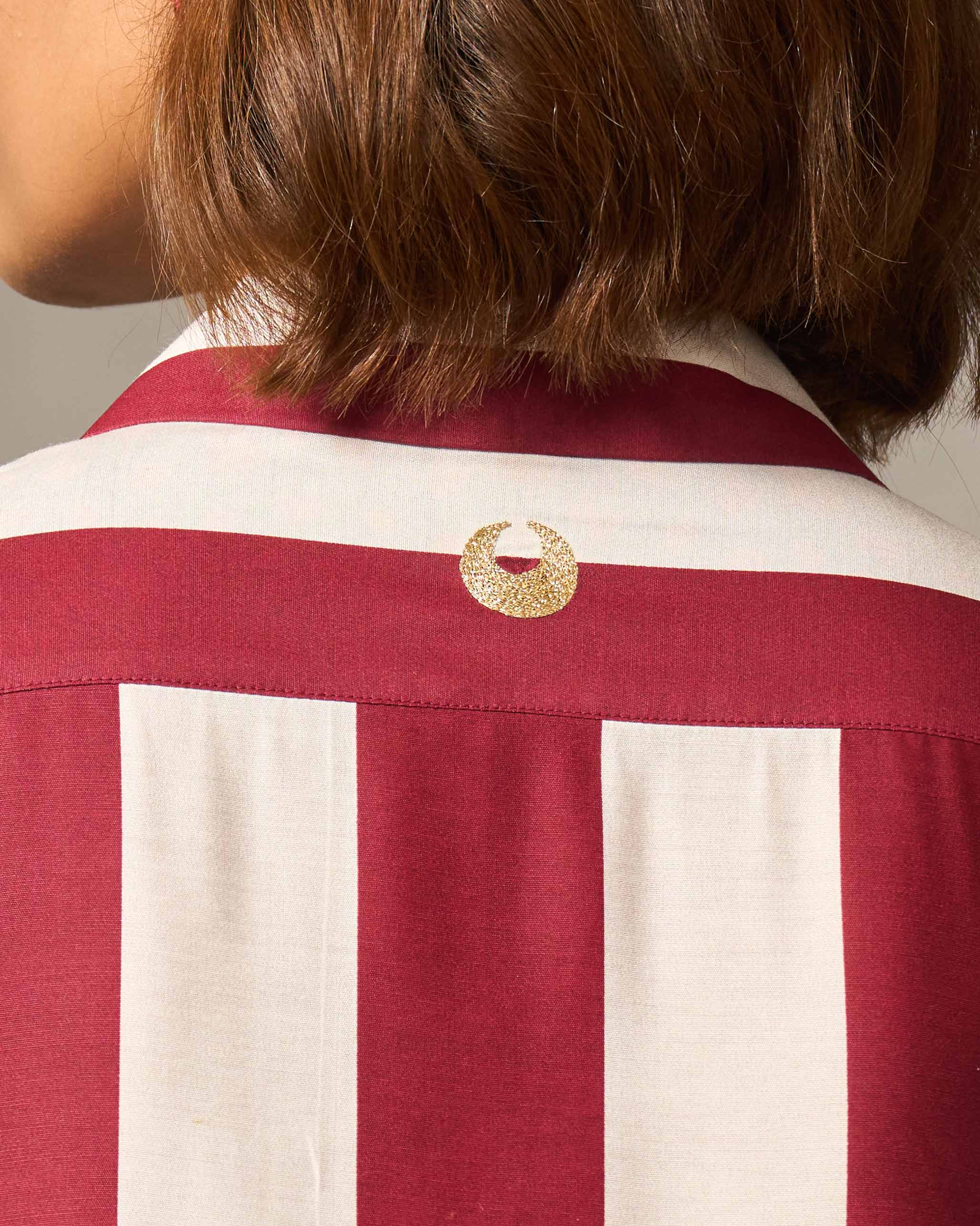 Pattaya Shirt Dress - Red & Ivory Stripes - Image 2
