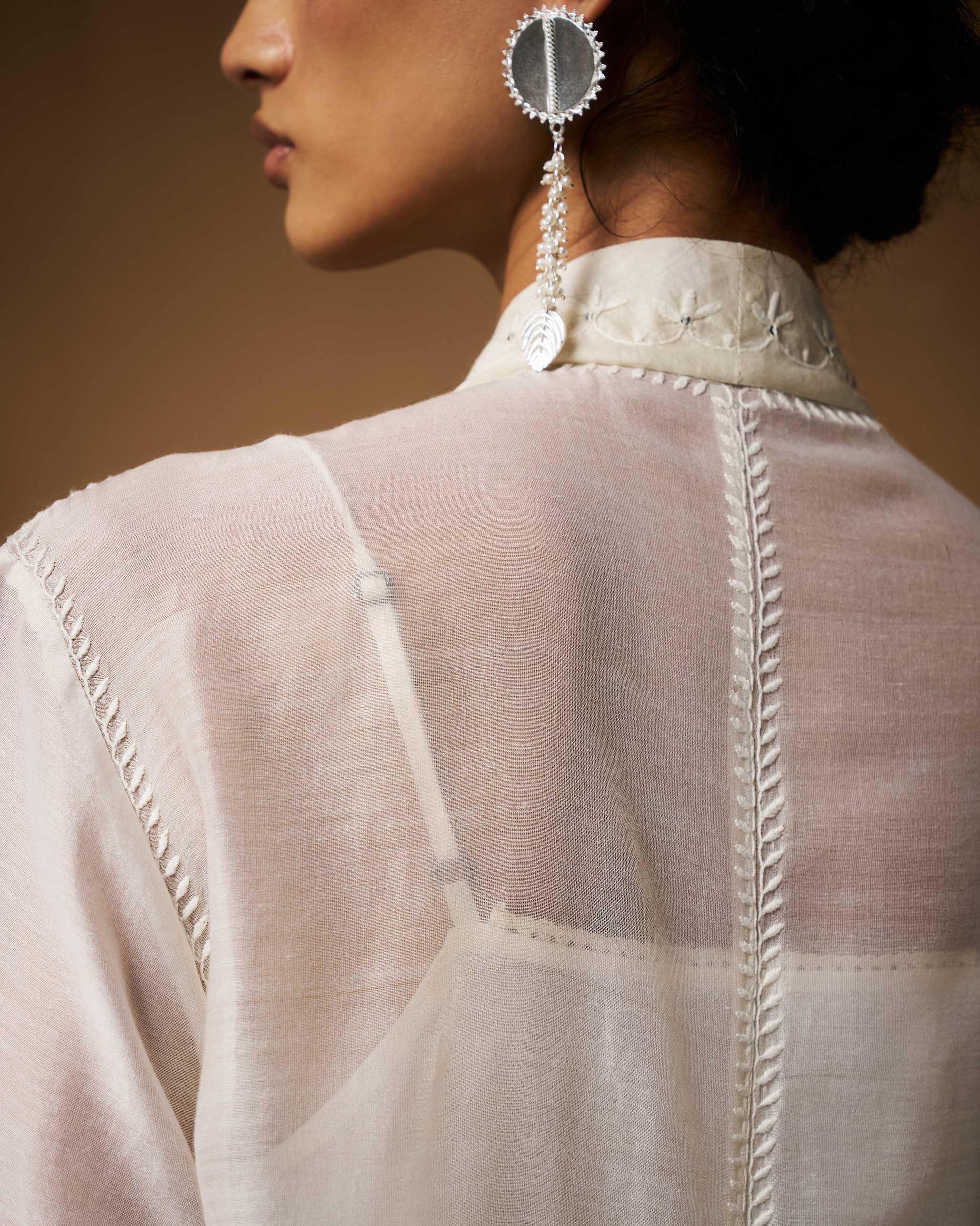 Pavi Overlay - Ivory Chikankari - Image 5