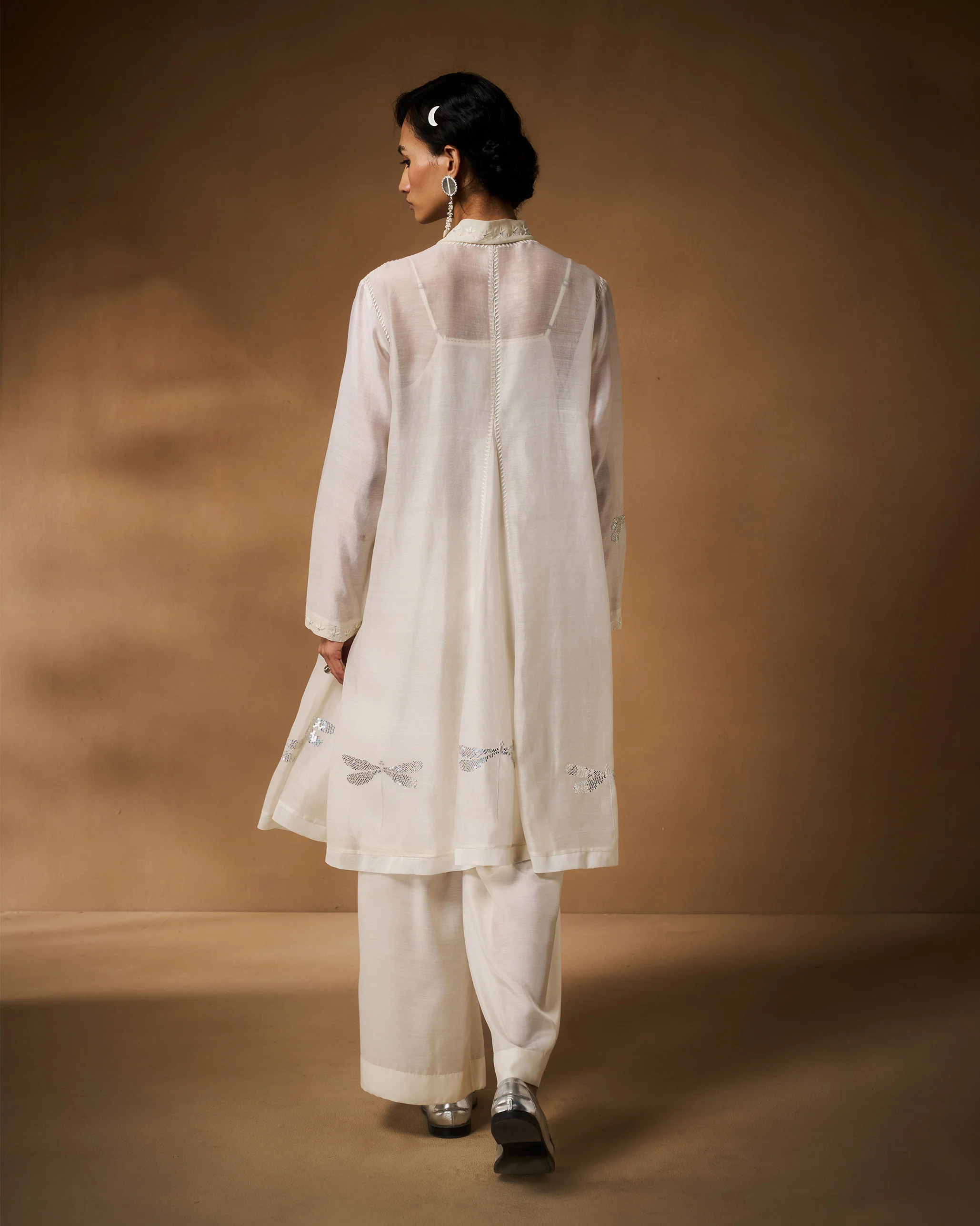 Pavi Overlay - Ivory Chikankari - Image 6