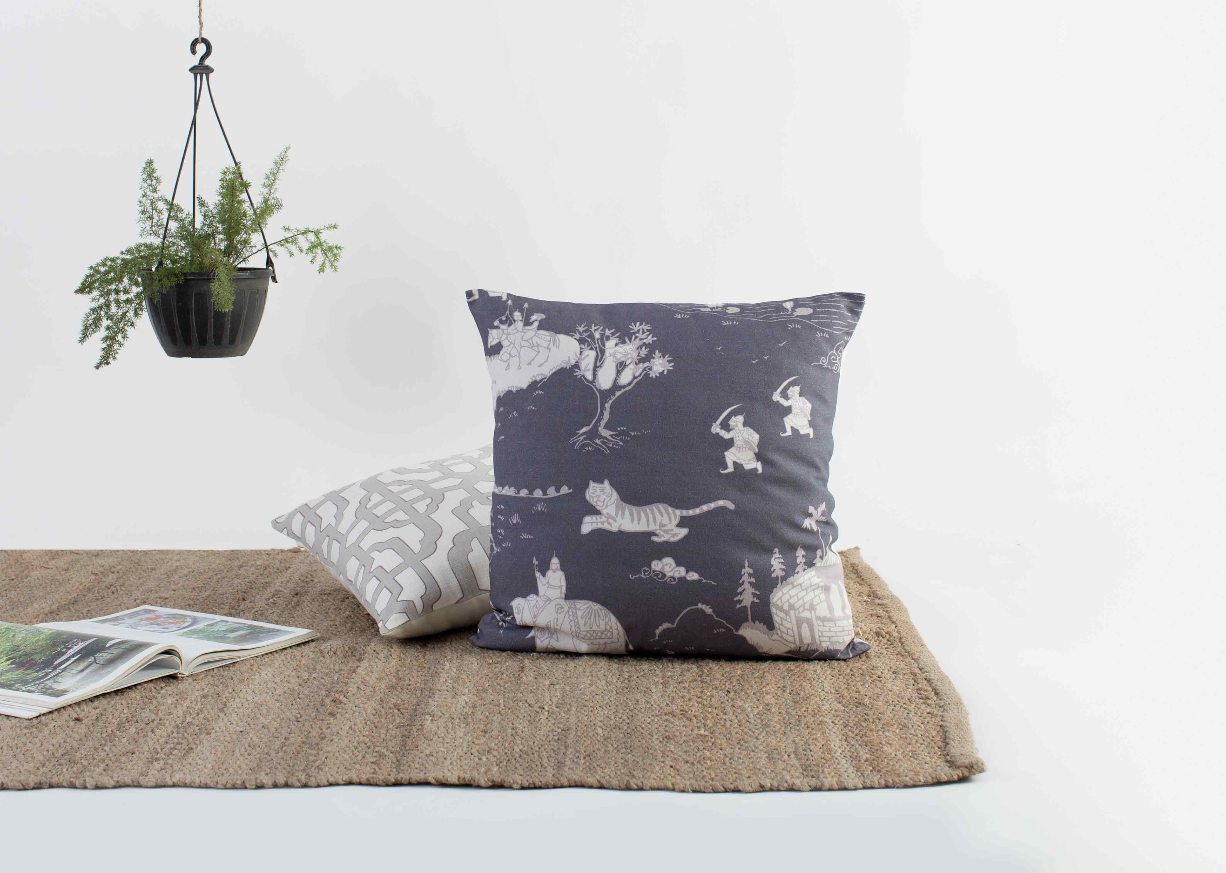 Pazhani Cushion Cover - Charcoal - Image 3