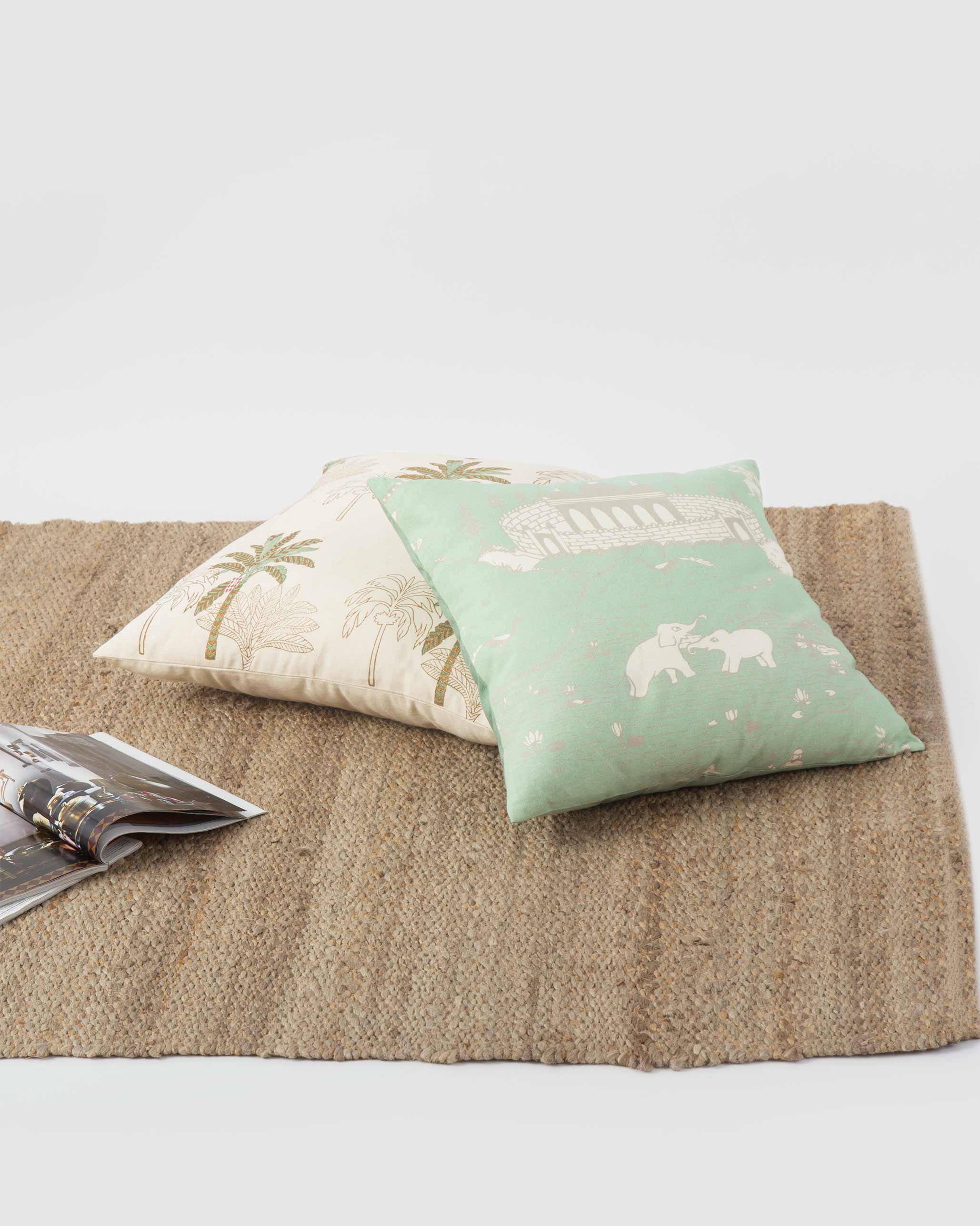 Pazhani Cushion Cover - Smoke Green - Image 2