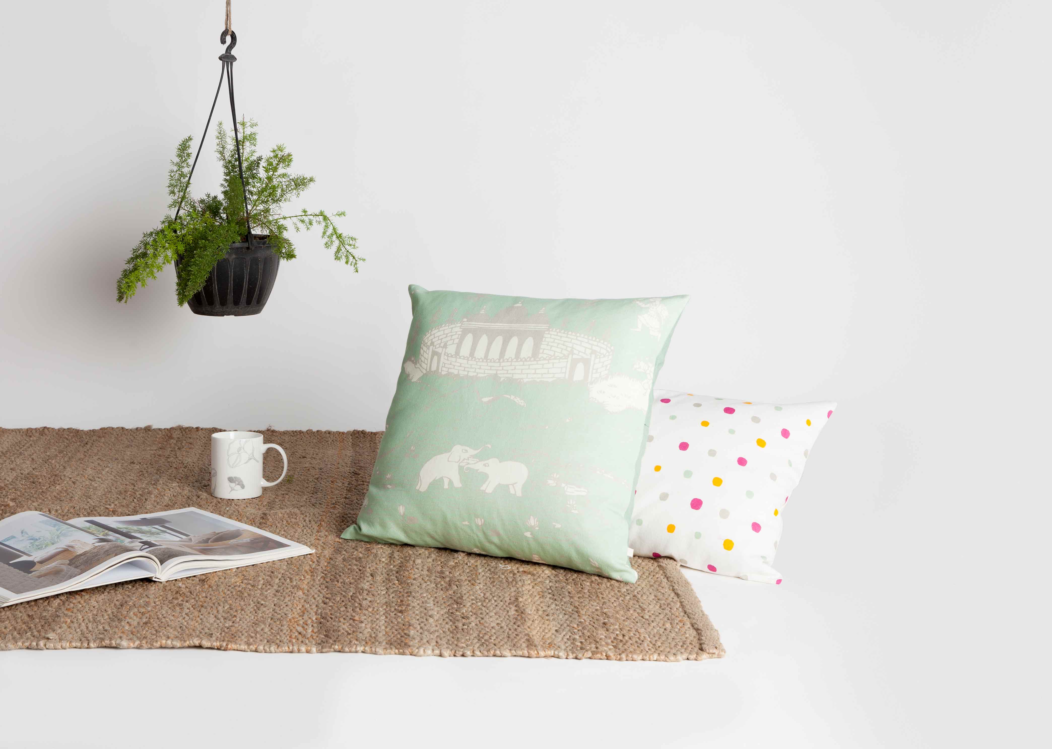 Pazhani Cushion Cover - Smoke Green - Image 3