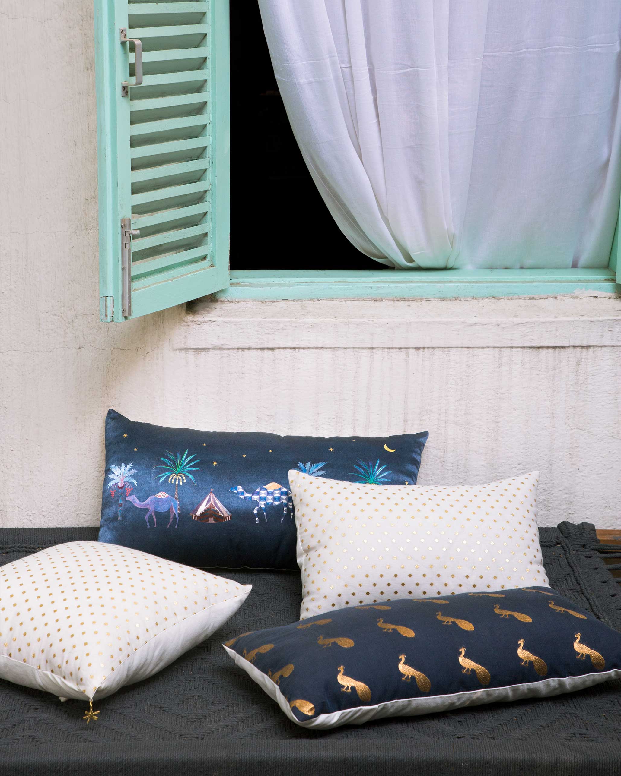 Peacock Lumbar Cushion Cover - Image 5