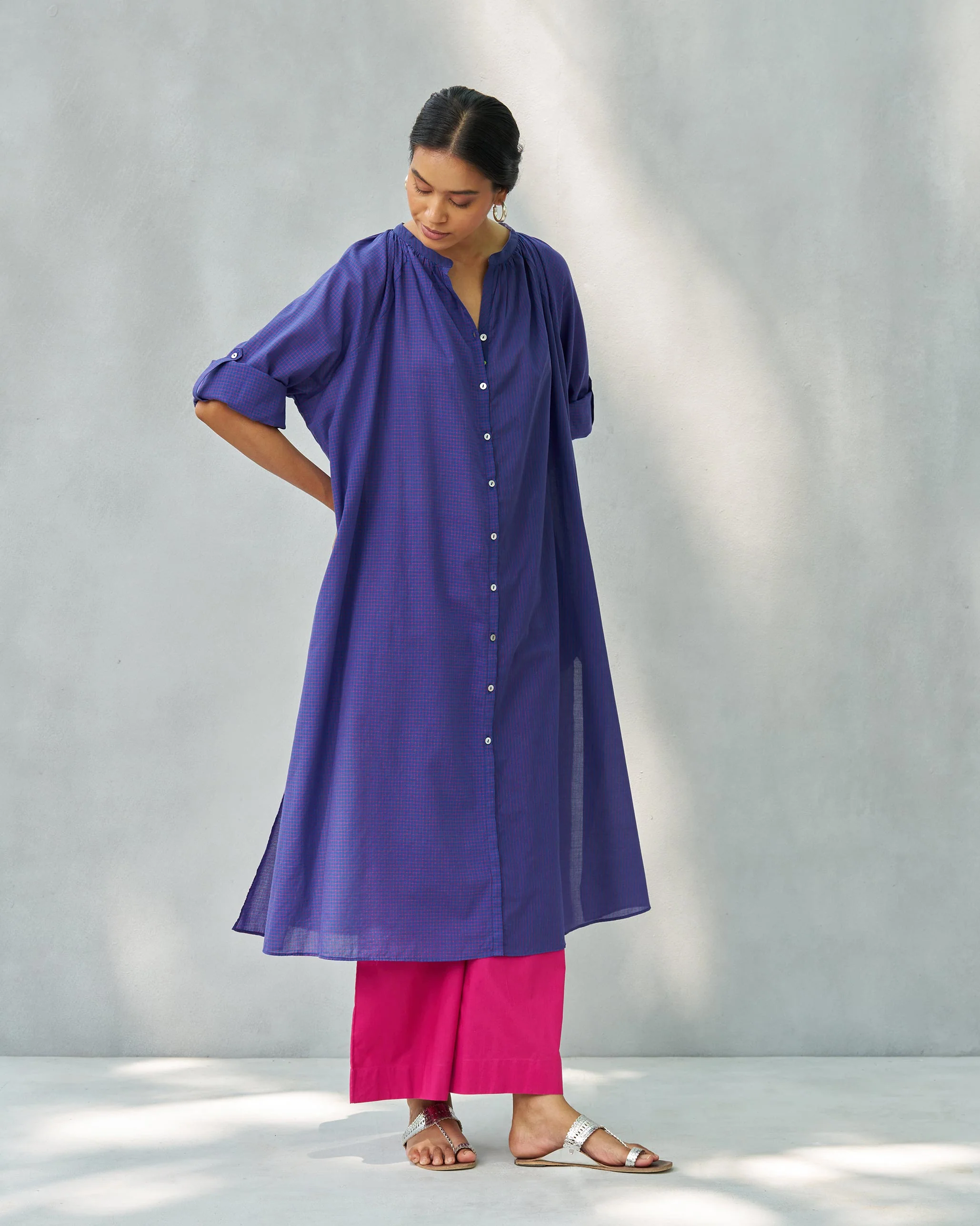 Peasant Kurta - Purple & Berry - Image 4