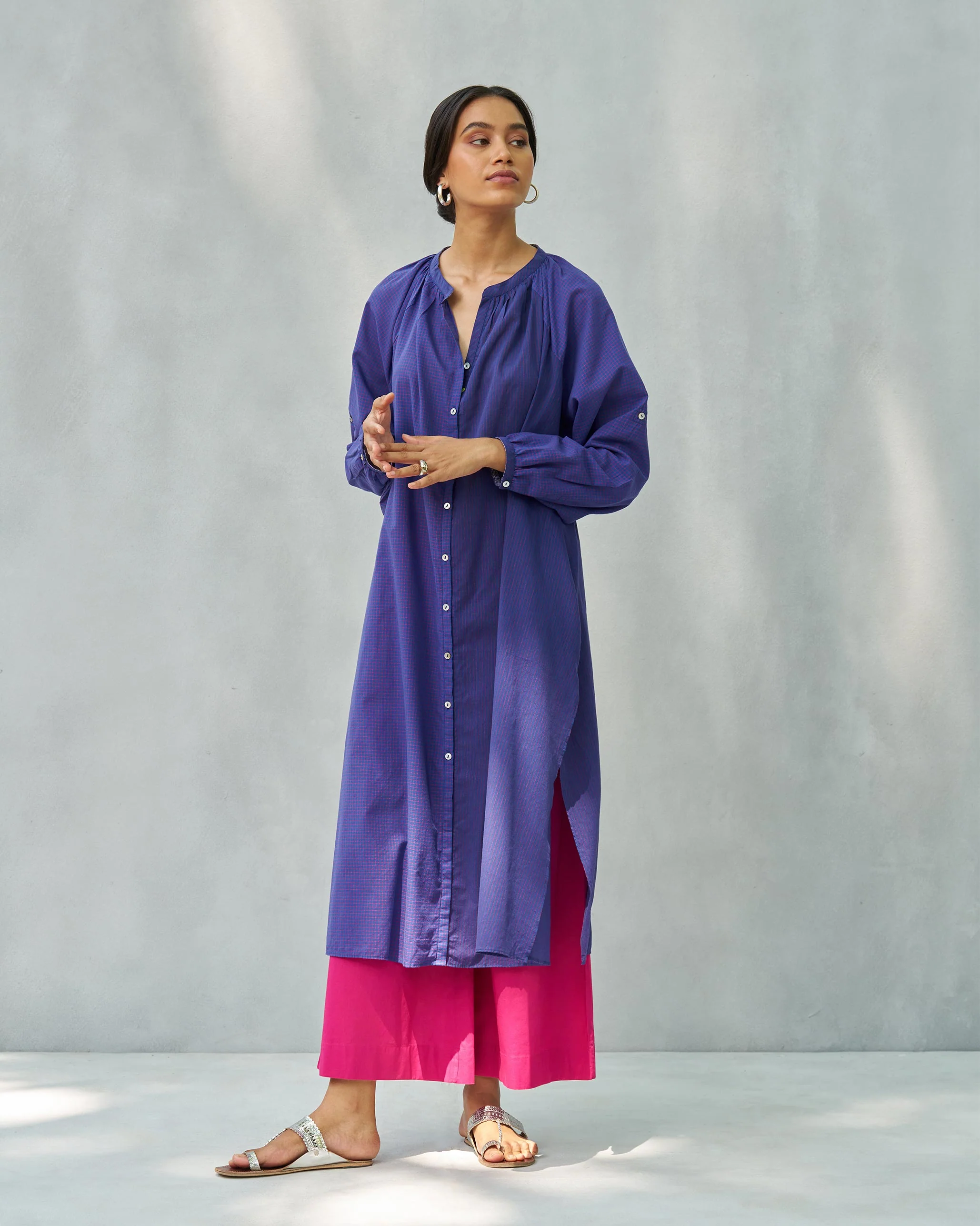 Peasant Kurta - Purple & Berry - Image 6