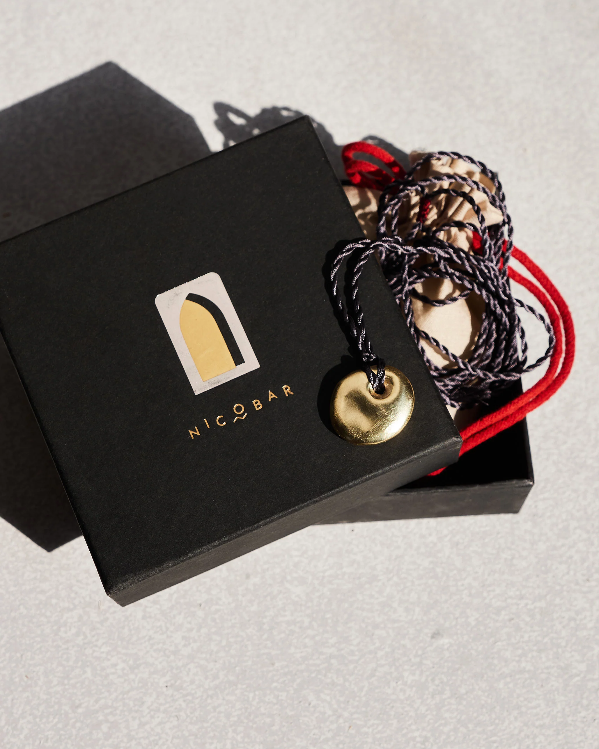 Pebble Necklace - Brass & Grey - Image 3