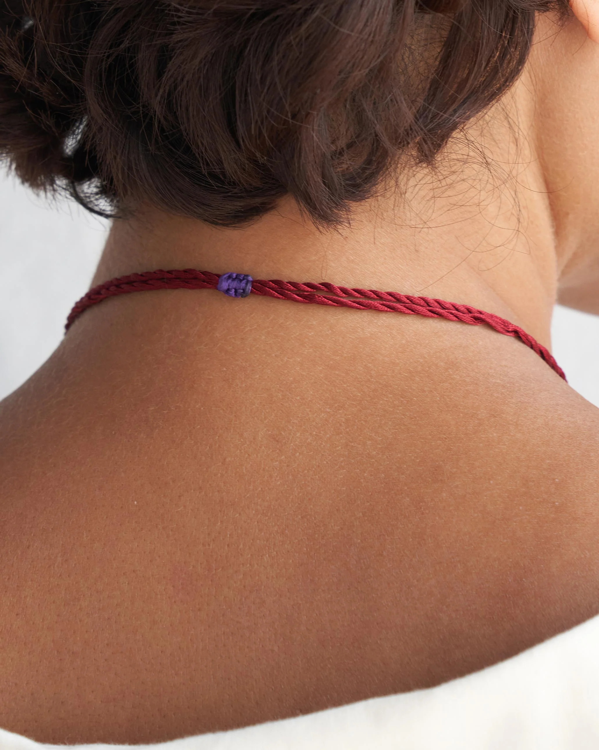 Pebble Necklace - Silver & Red - Image 2