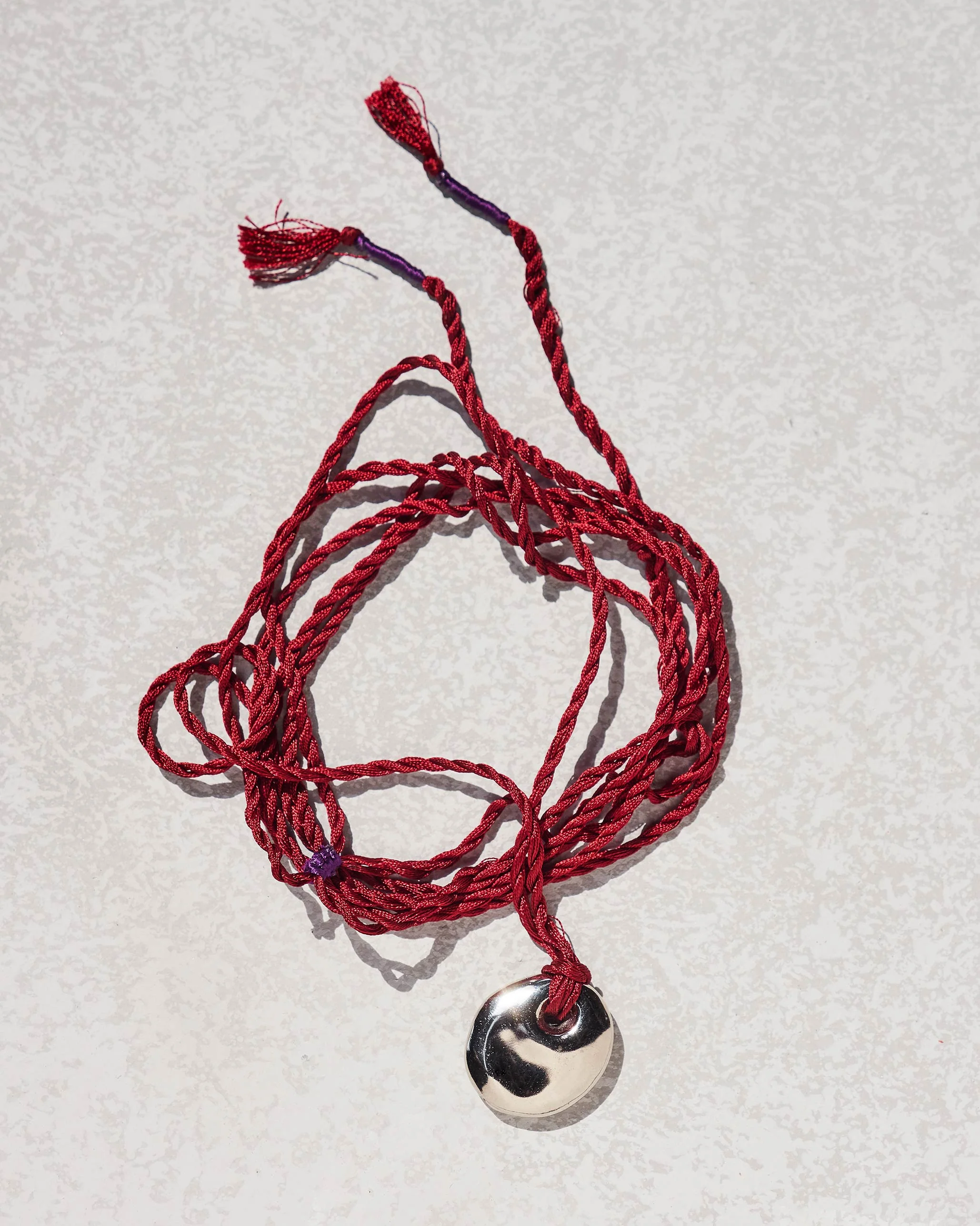 Pebble Necklace - Silver & Red - Image 4