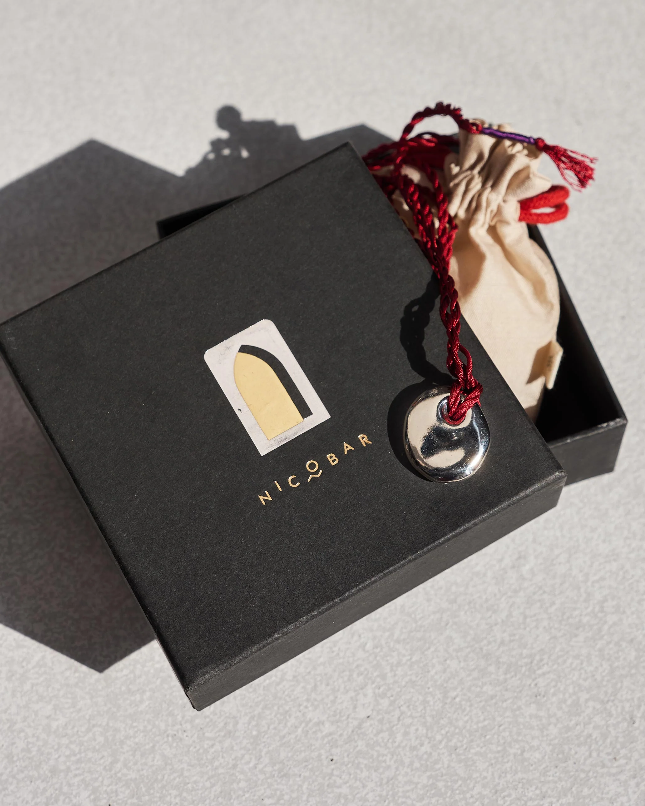 Pebble Necklace - Silver & Red - Image 5
