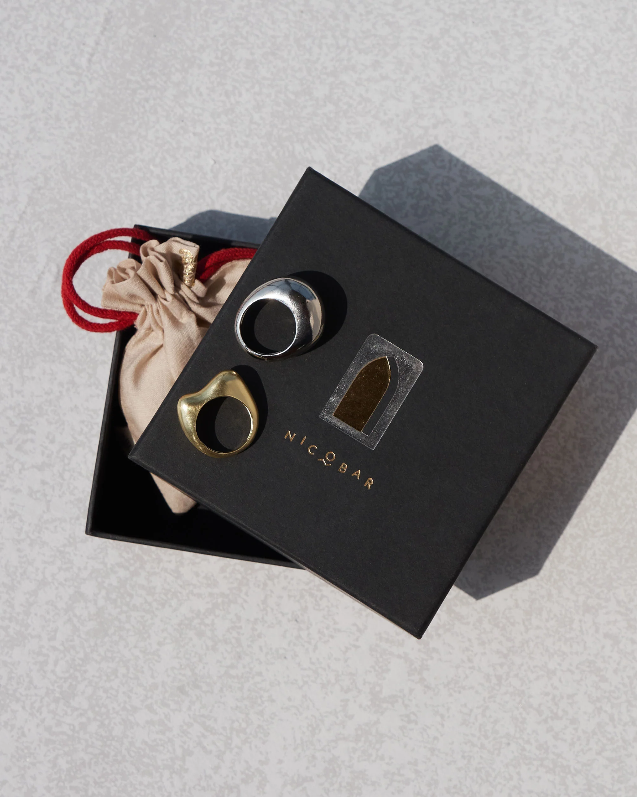 Pebble Ring Stack - Brass & Silver - Image 3