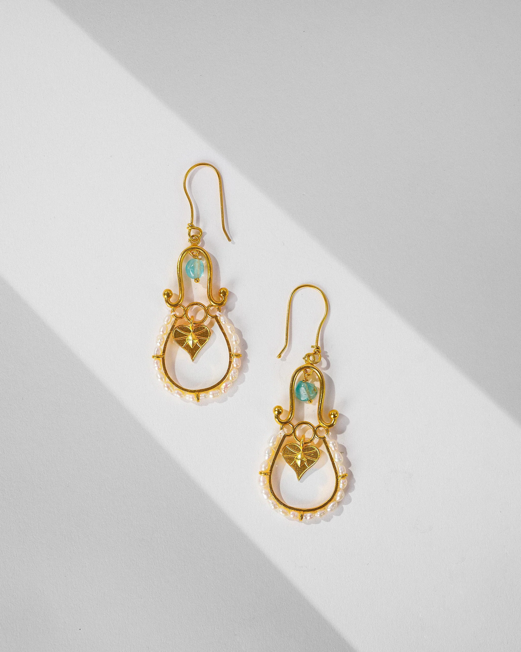 Peepal Patta Danglers - Gold - Image 2