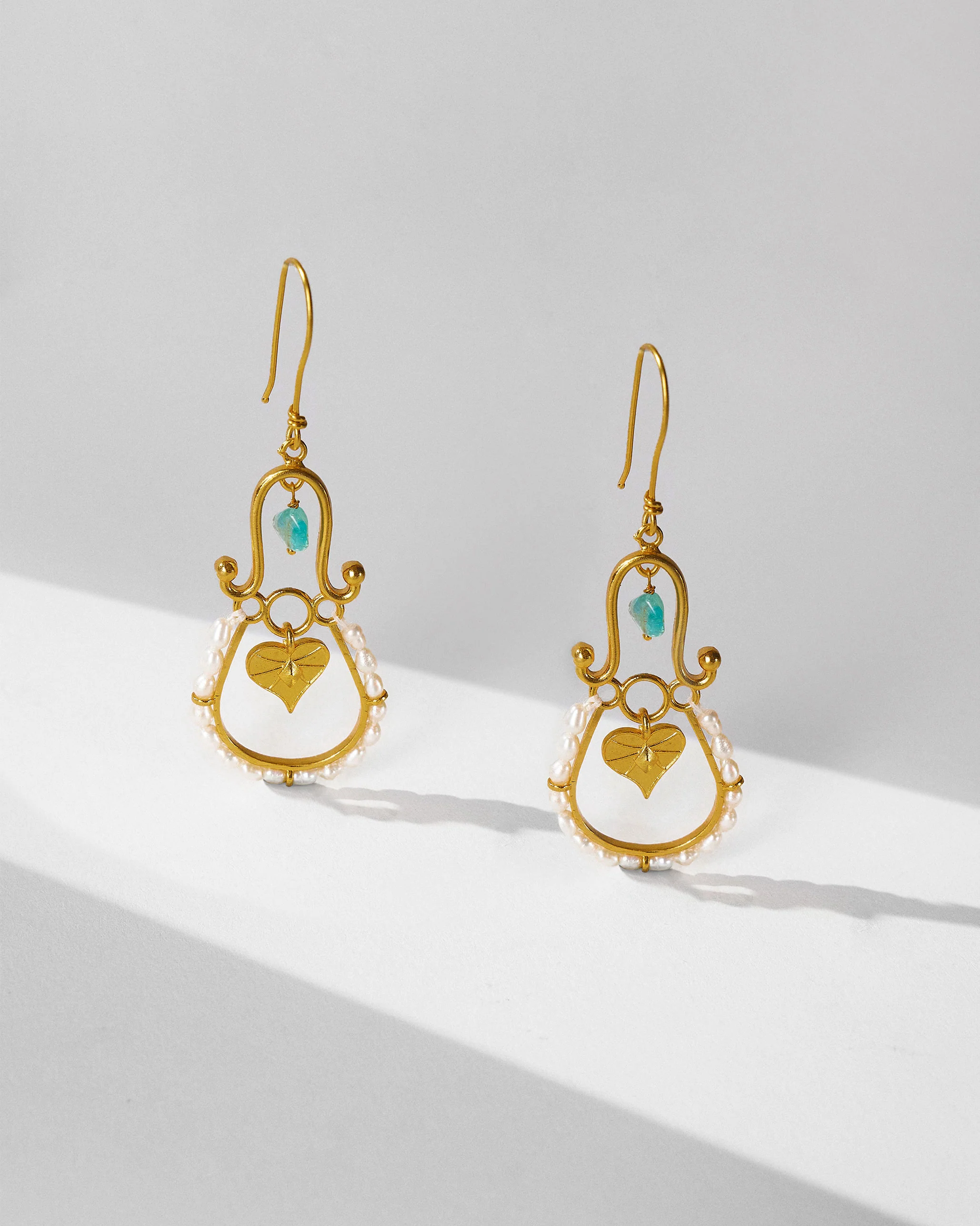 Peepal Patta Danglers - Gold - Image 3