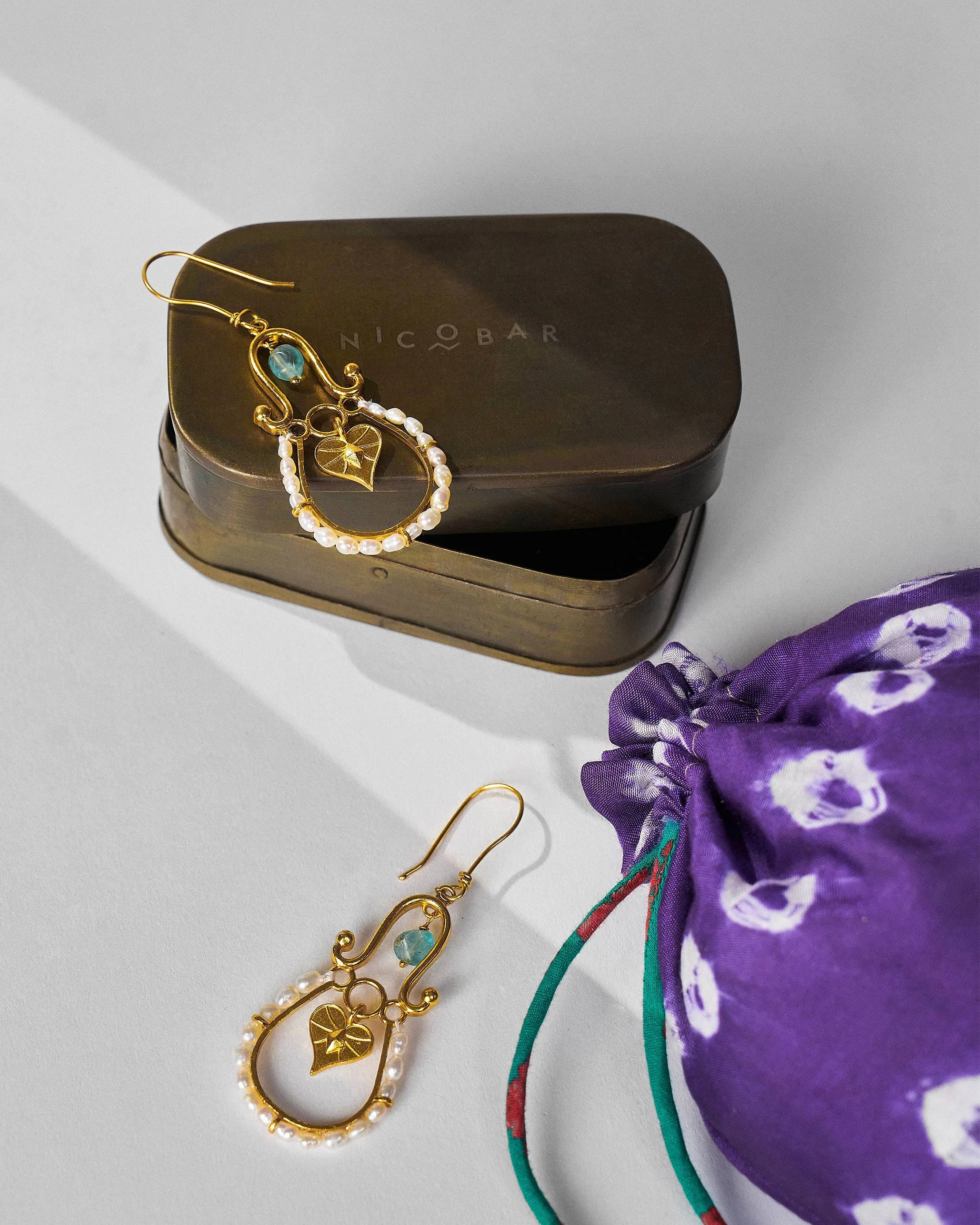Peepal Patta Danglers - Gold - Image 4