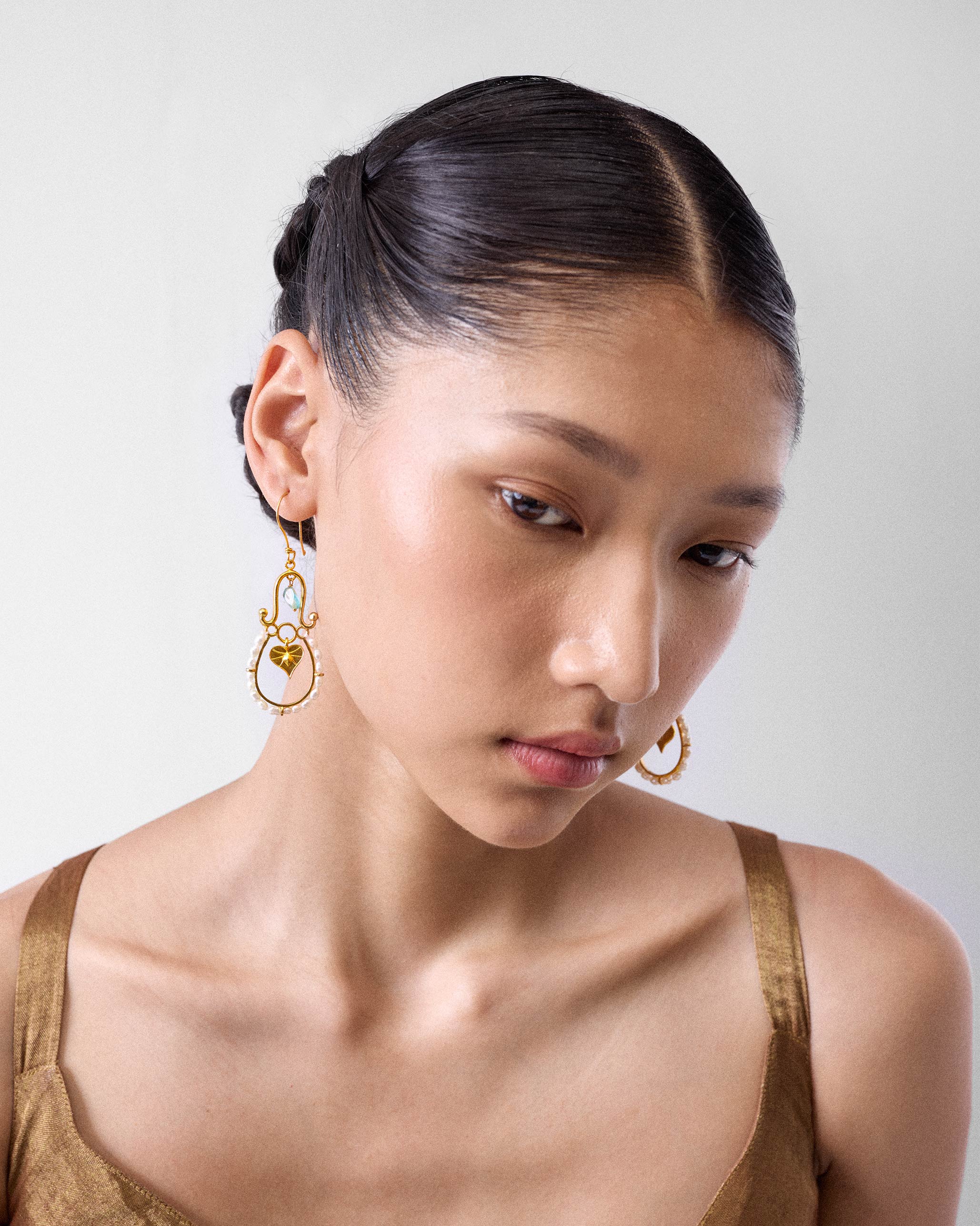 Peepal Patta Danglers - Gold - Image 5