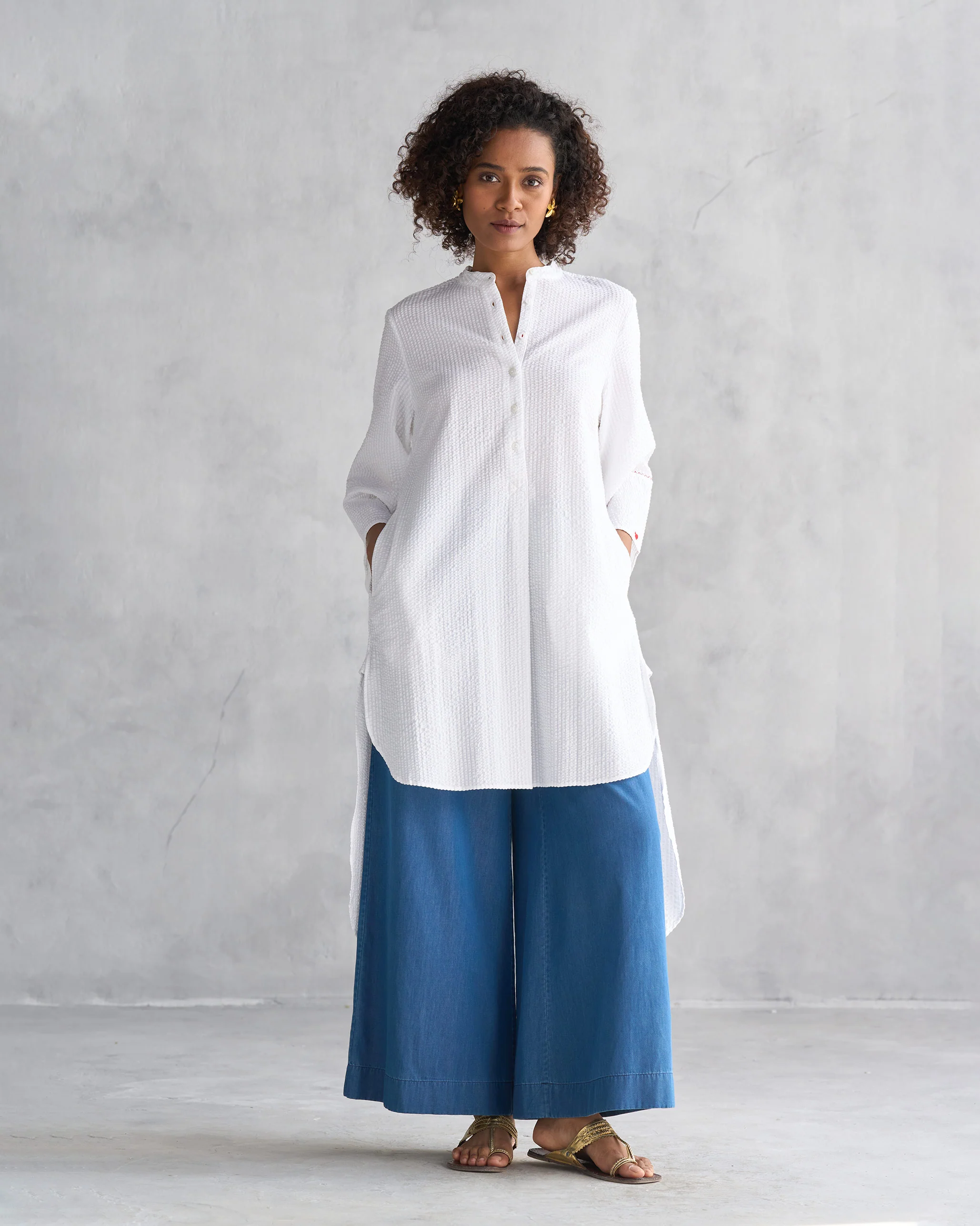 Pema Top - White Seersucker - Image 4