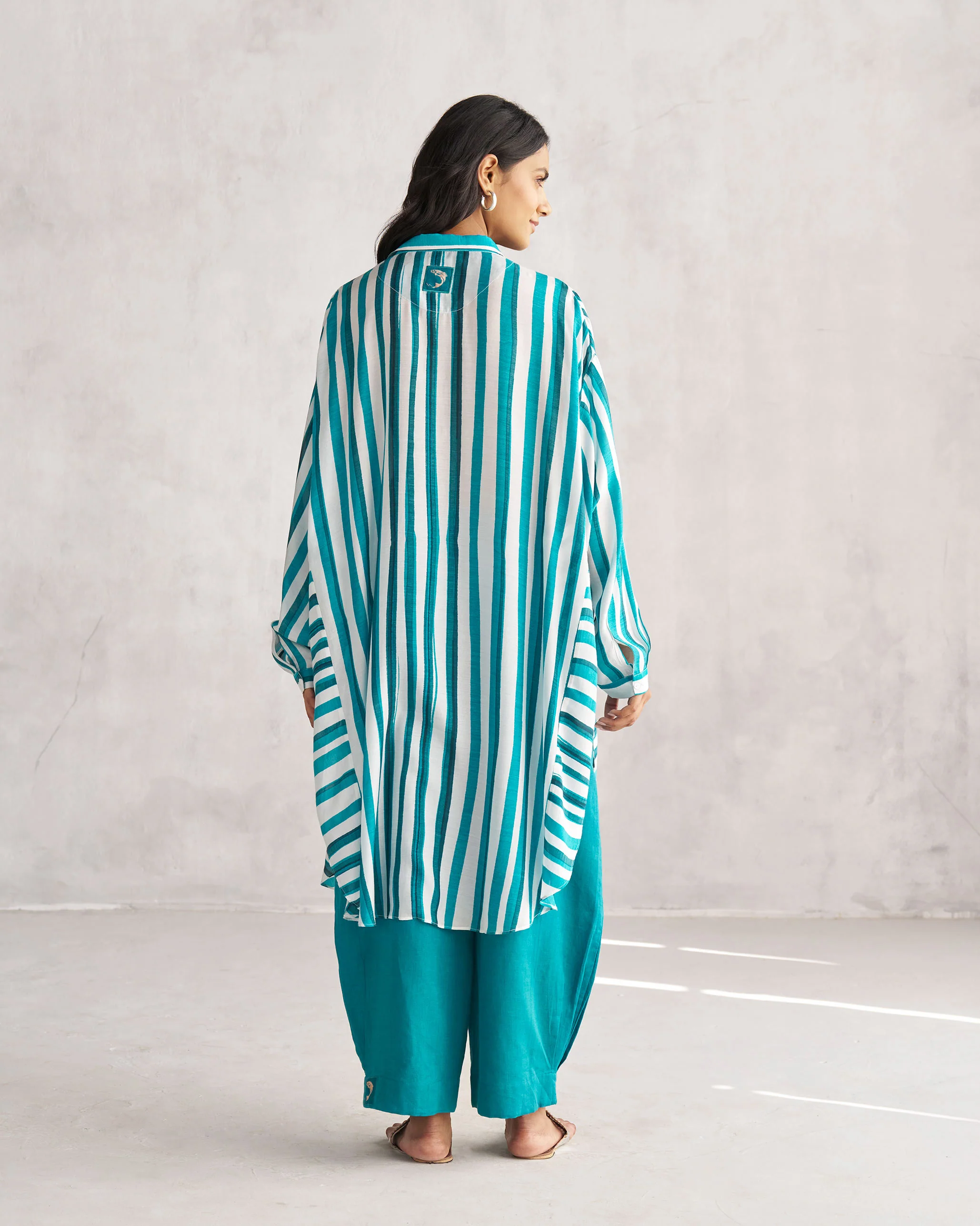 Pepo Kurta - Teal & White Tssxnb - Image 3