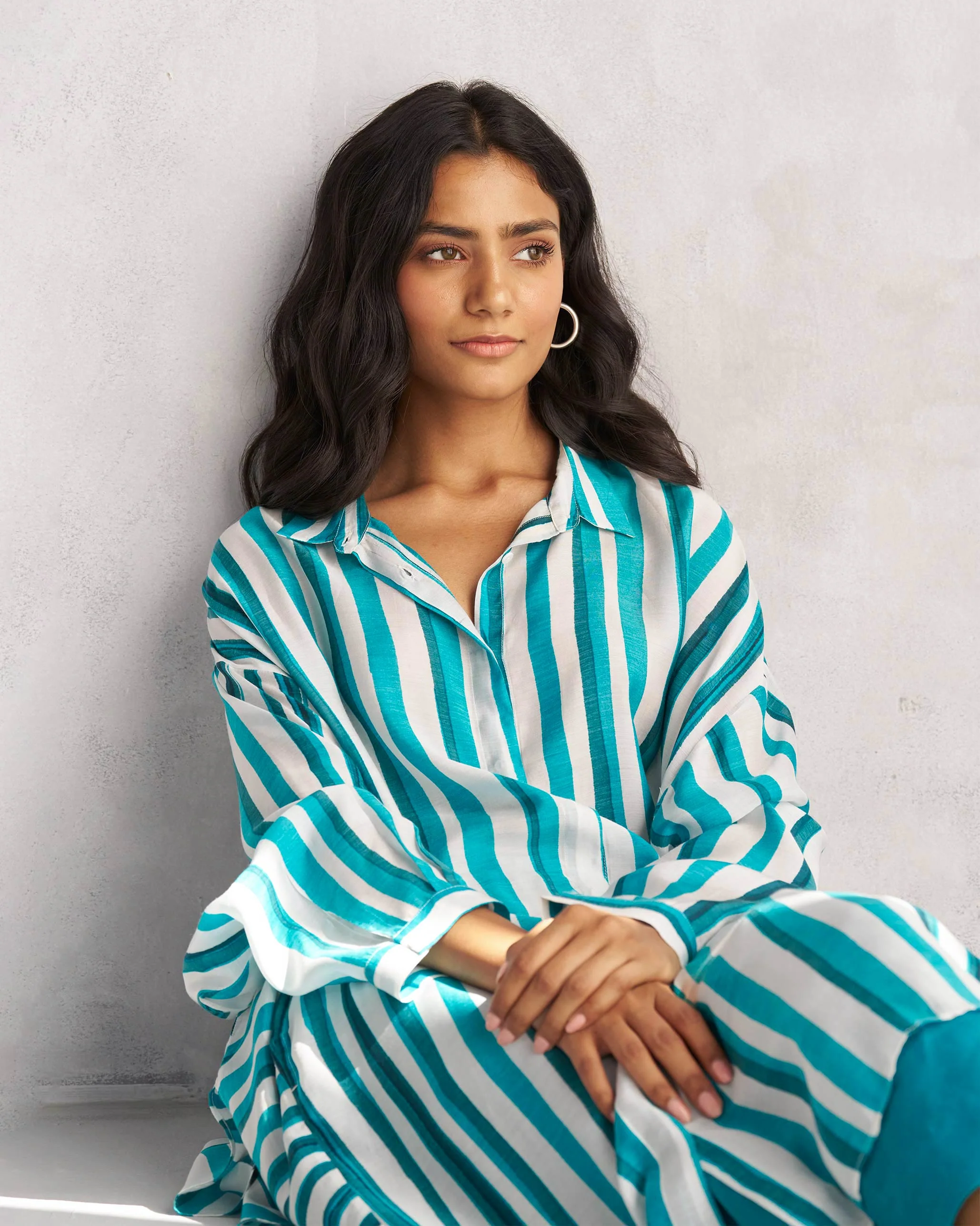 Pepo Kurta - Teal & White Tssxnb - Image 4