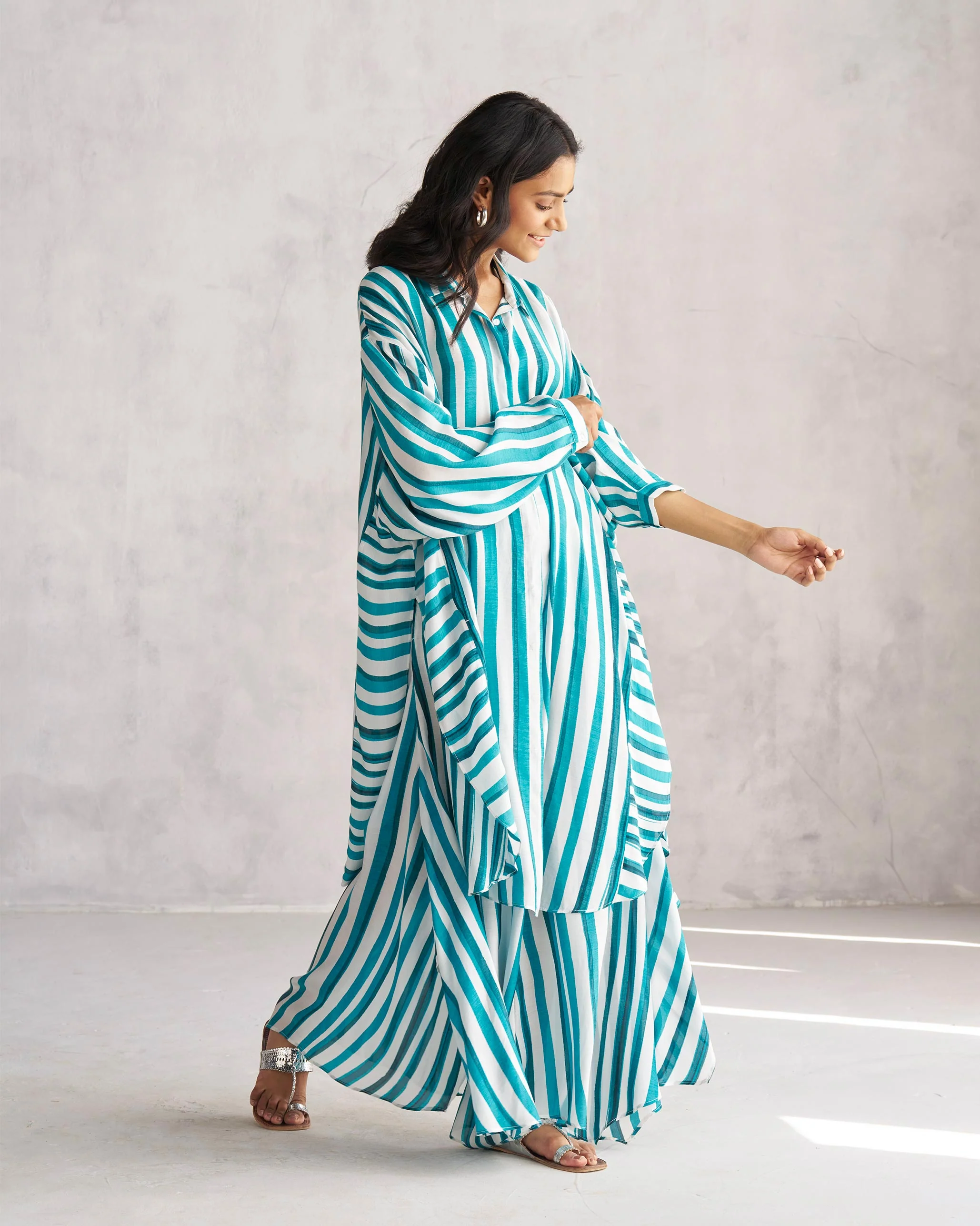 Pepo Kurta - Teal & White Tssxnb - Image 5