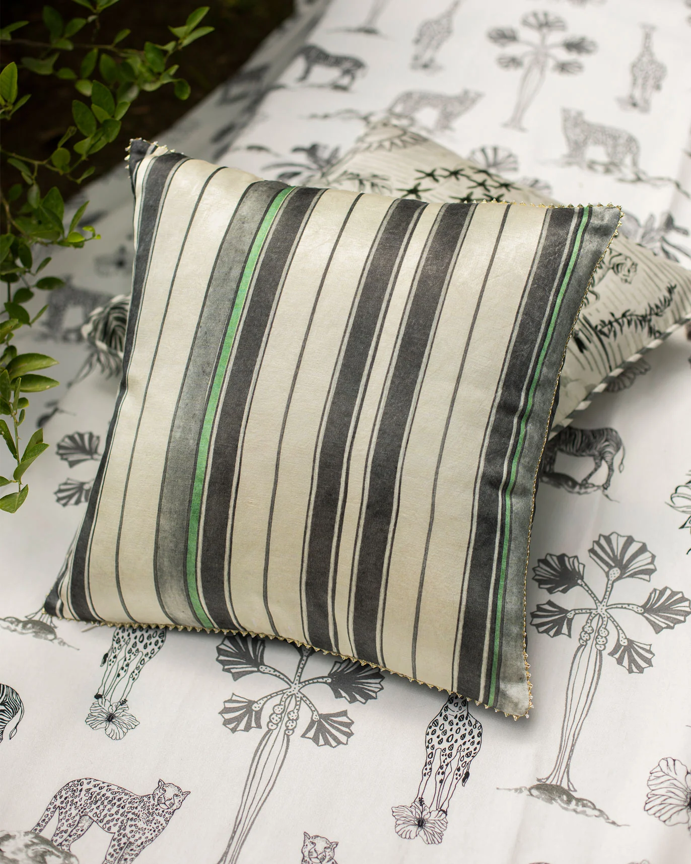Periyar Cushion Cover - Charcoal - Image 3