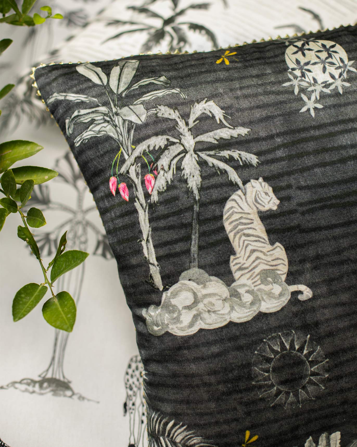 Periyar Cushion Cover - Charcoal - Image 5