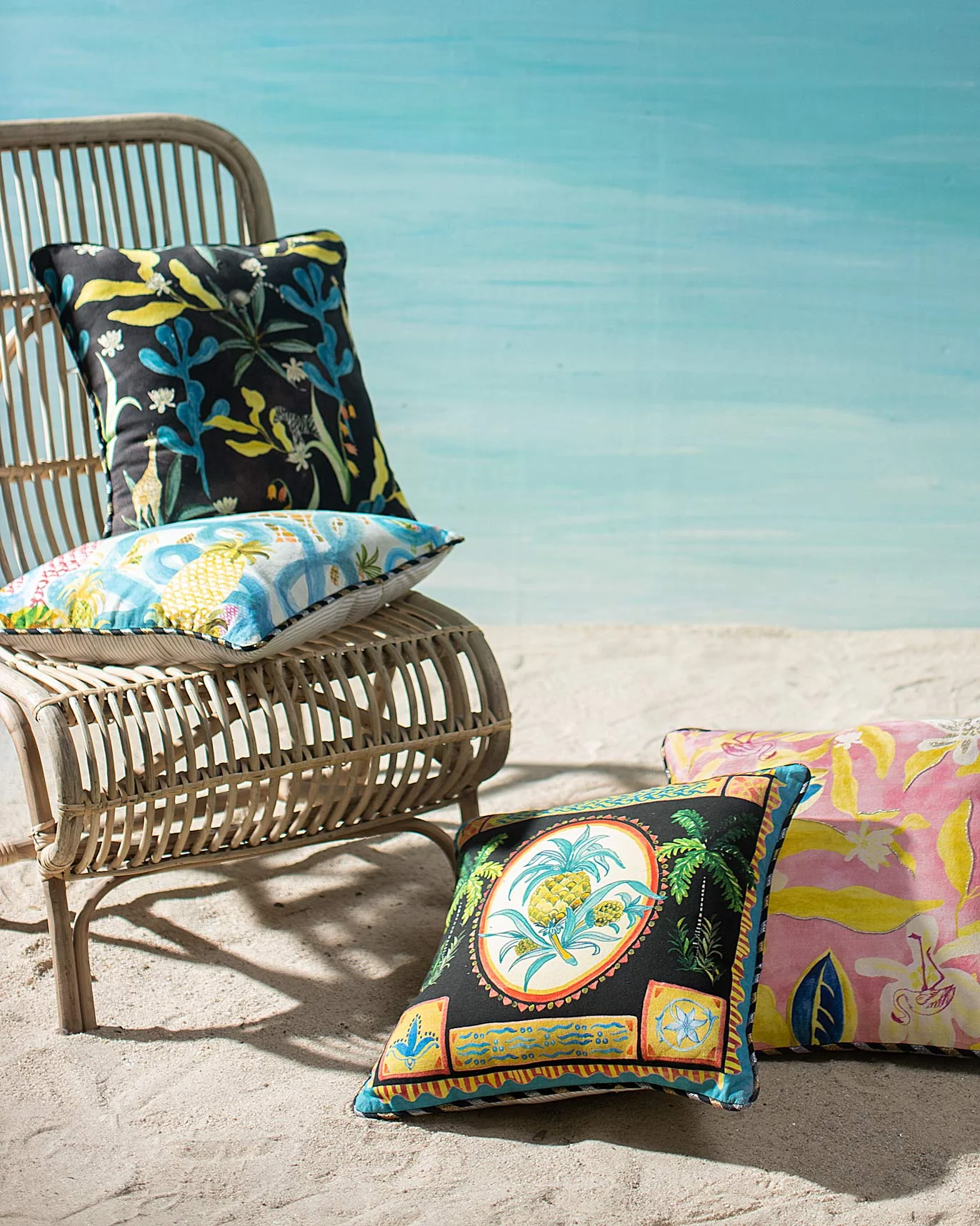 Pineapple Squiggle Cushion Cover - Multi - Image 2