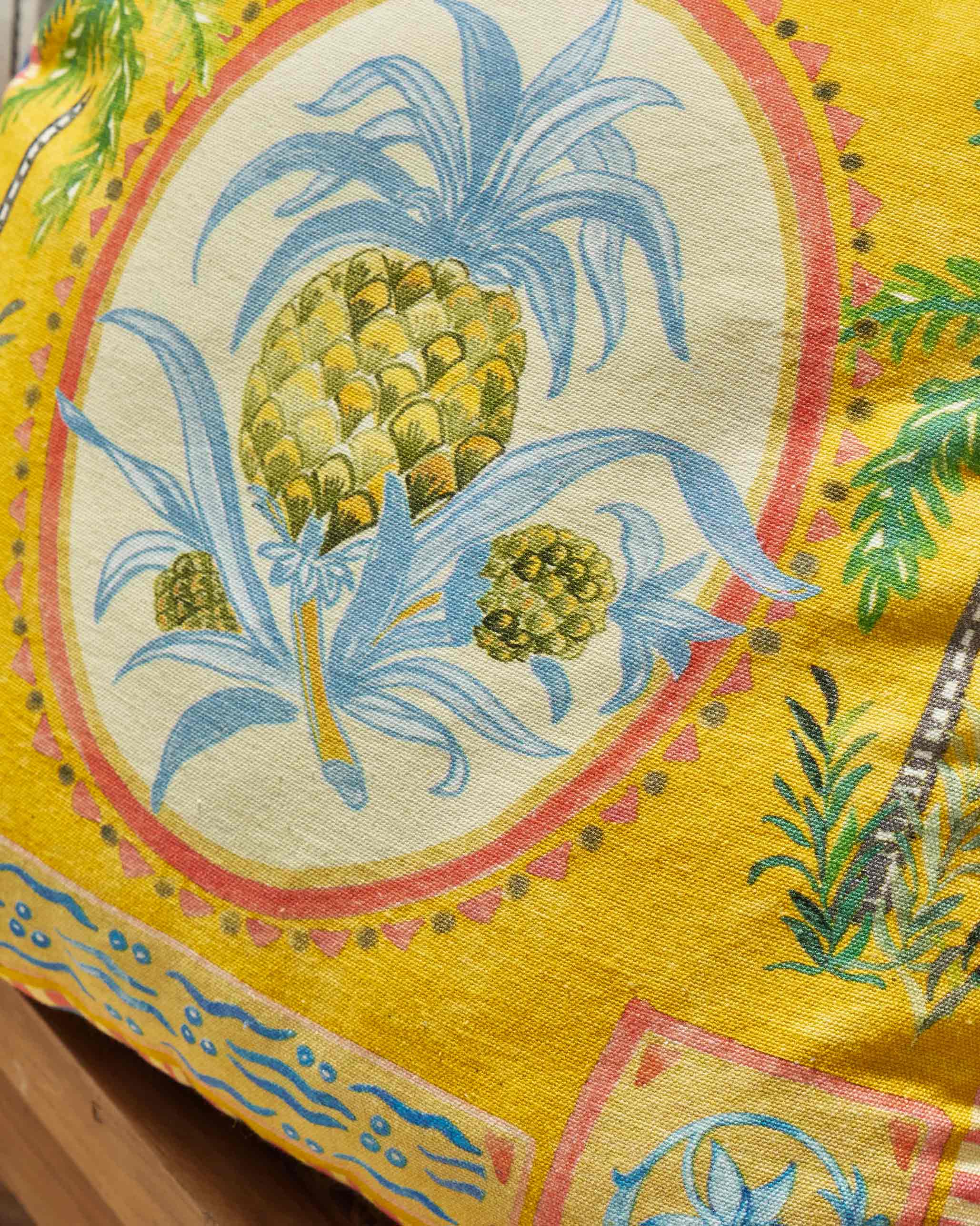 Pineapple Stamp Cushion Cover - Blue - Image 3