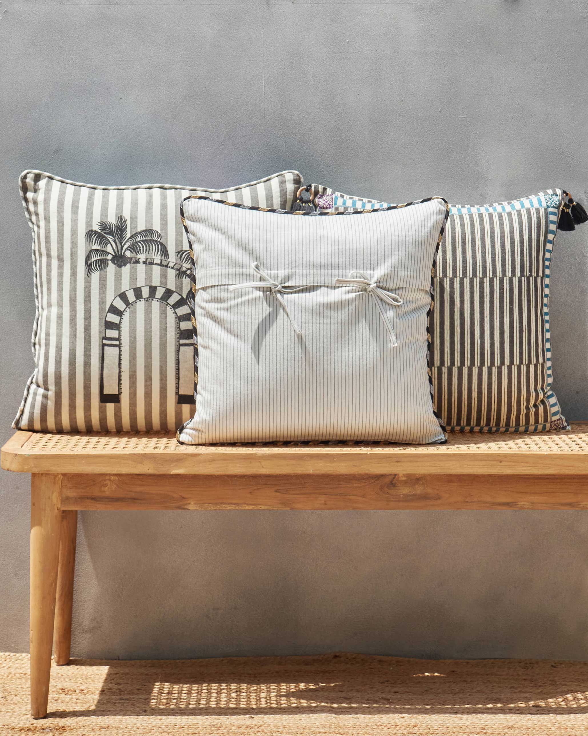 Pineapple Stamp Cushion Cover - Blue - Image 4