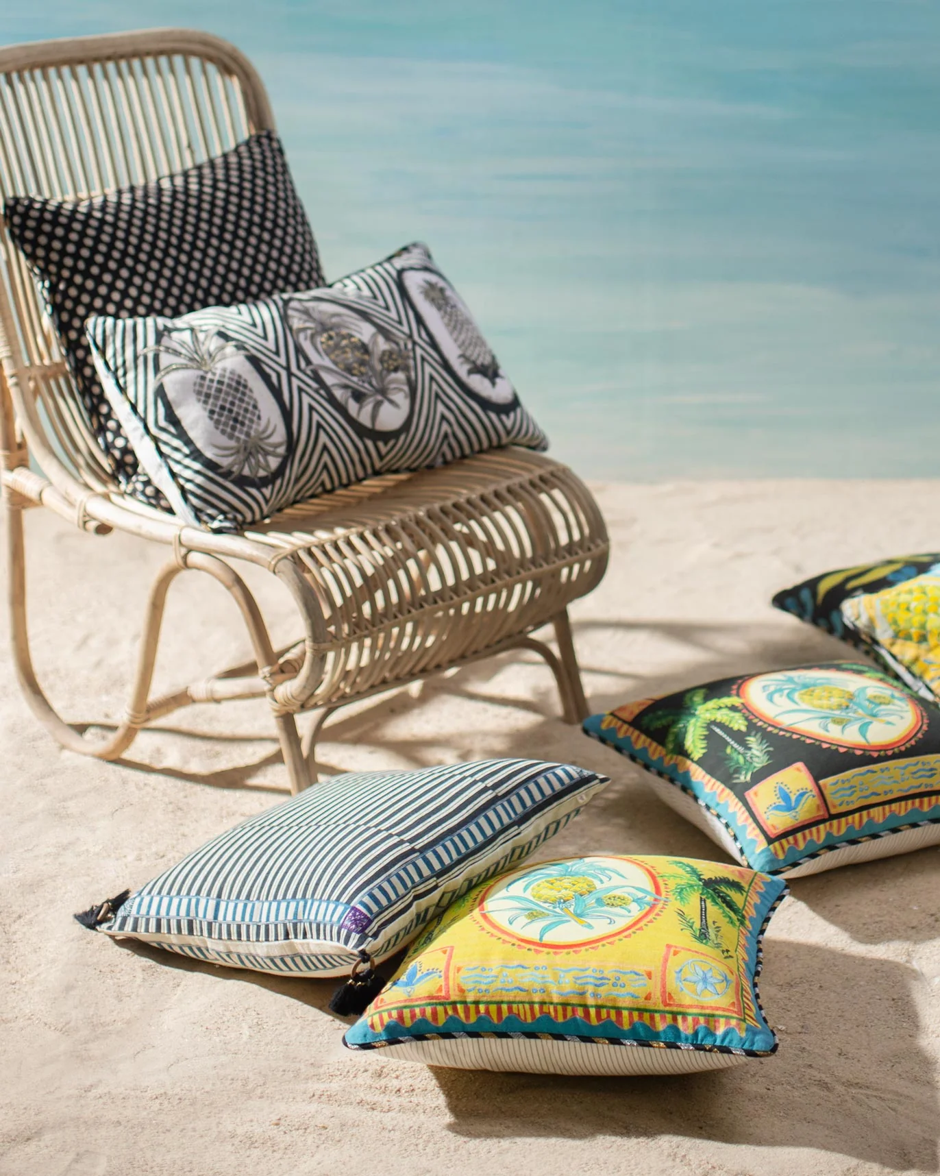 Pineapple Stamp Cushion Cover - Yellow - Image 2