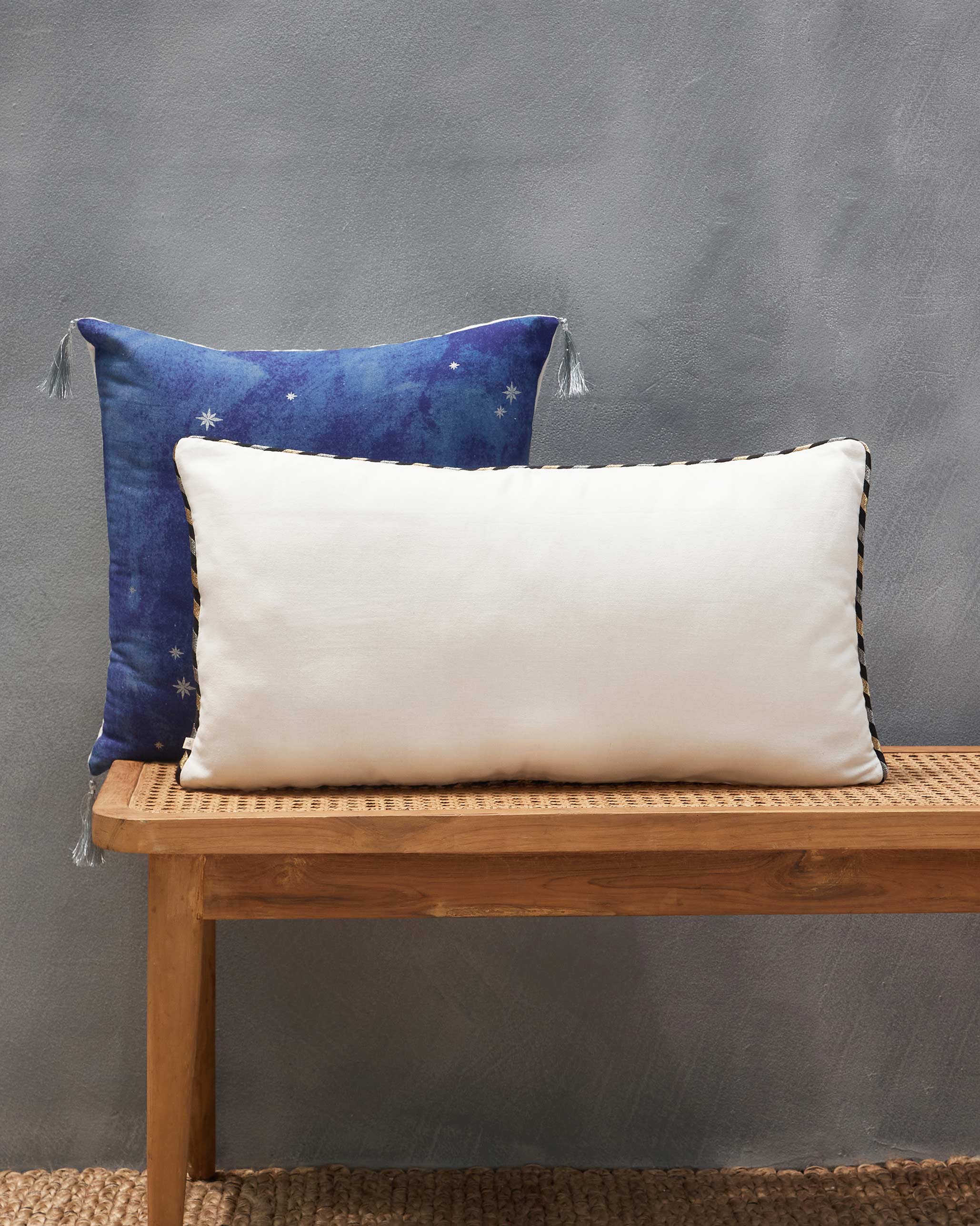 Pineapple Trio Lumbar Cushion Cover- Indigo - Image 3