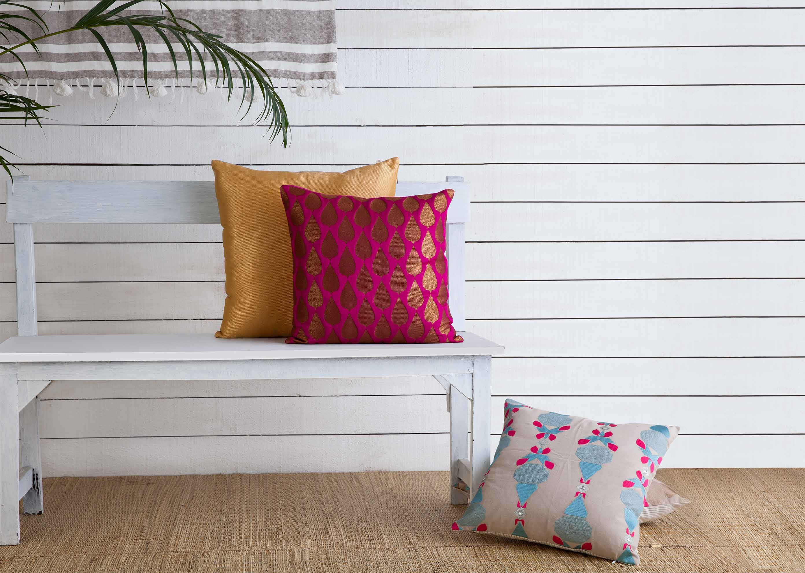Pink Drop Brocade Cushion Cover - Image 3