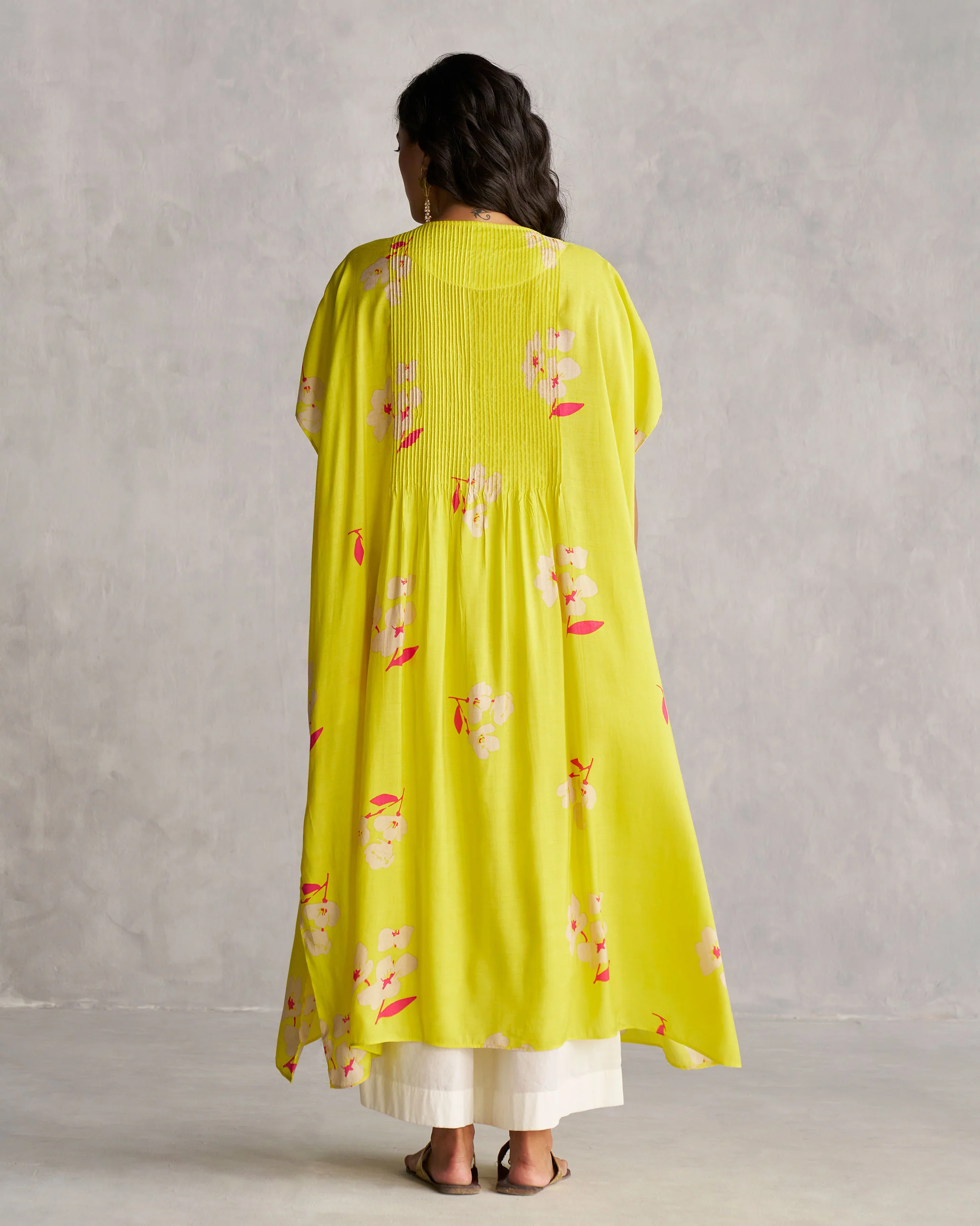 Pintuck Kaftan - Lime - Image 4