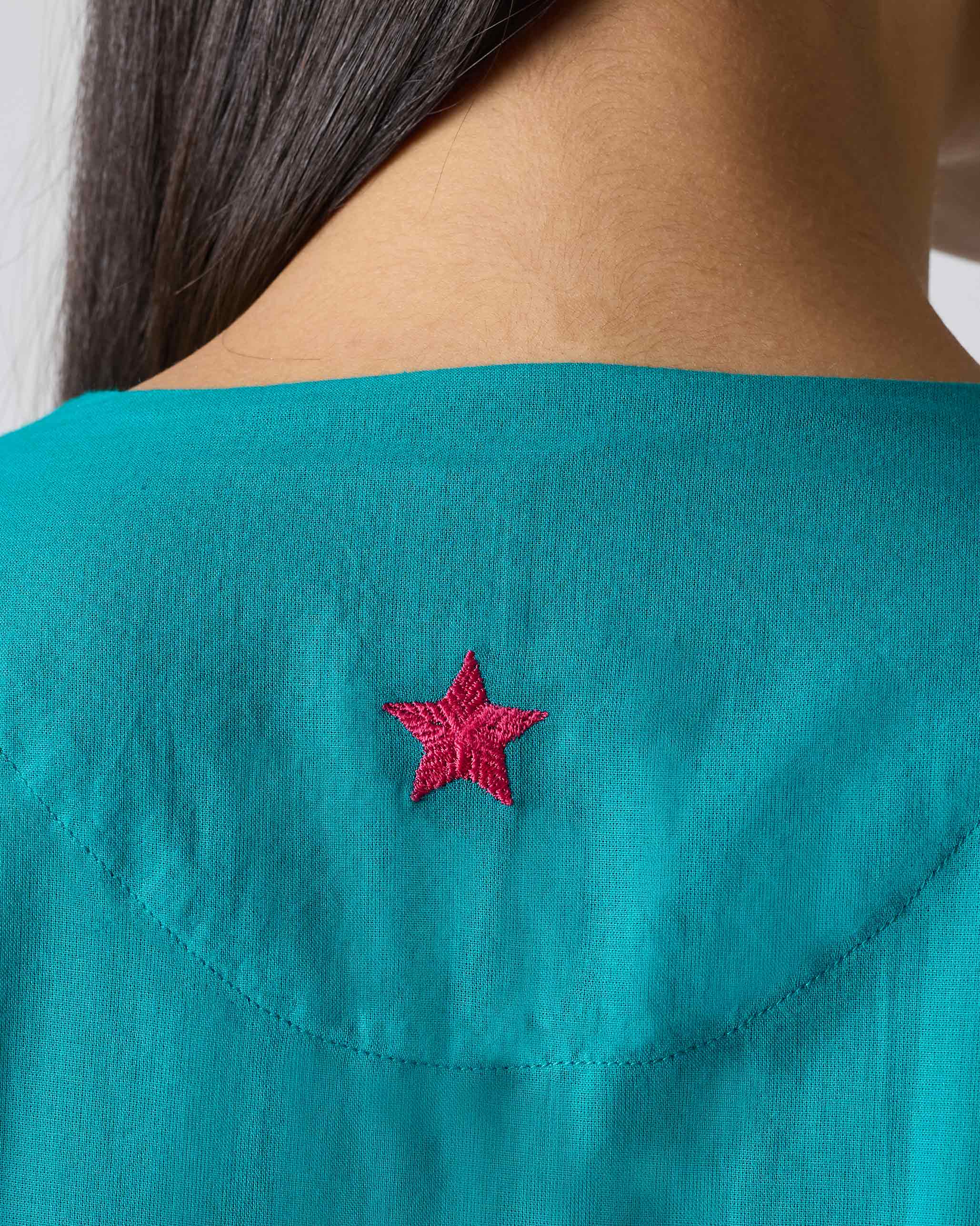 Pintuck Kurta - Aqua - Image 5