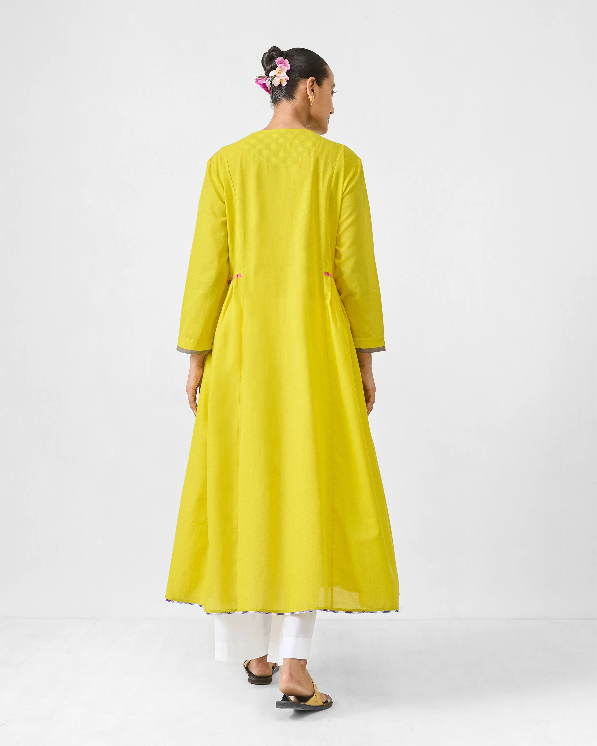 Pintuck Kurta - Chartreuse - Image 3