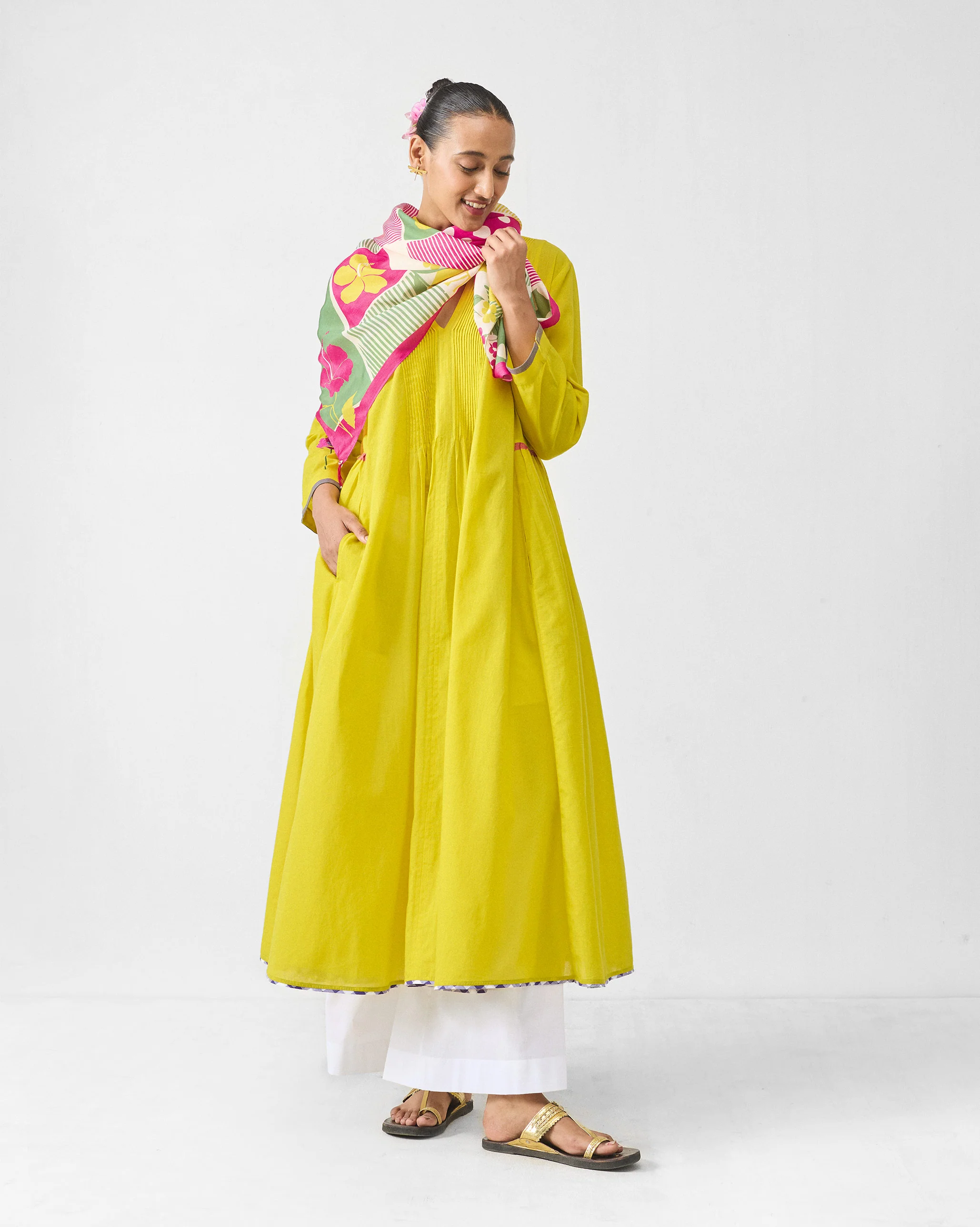 Pintuck Kurta - Chartreuse - Image 6